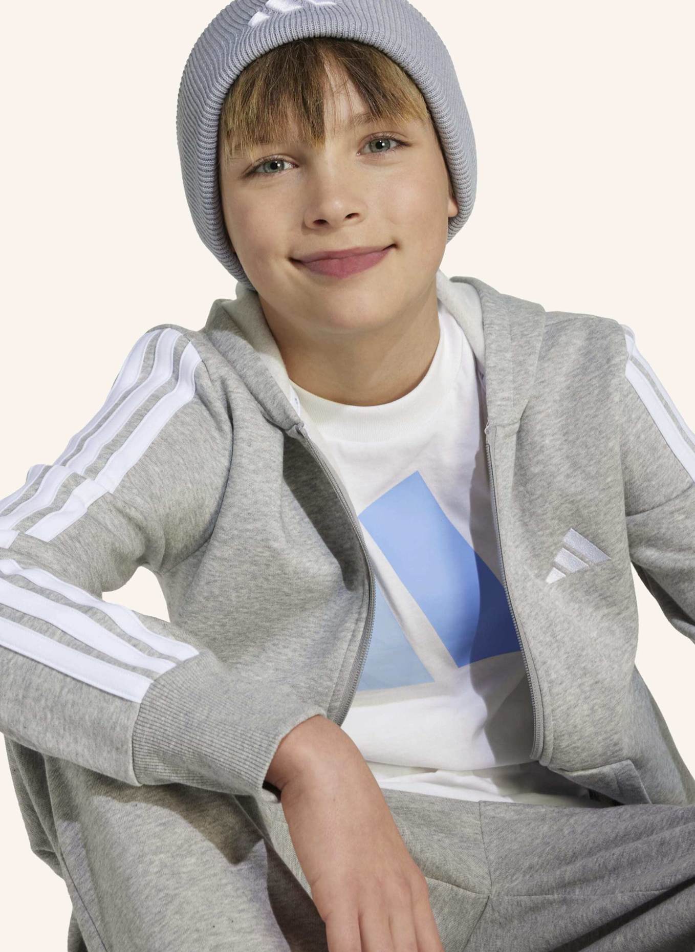 adidas Sweatjacke ESSENTIALS FULL ZIP: WEISS