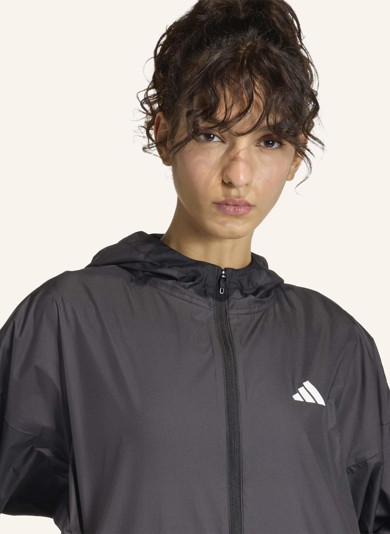 adidas HYPERGLAM 3-STREIFEN WINDBREAKER: SCHWARZ