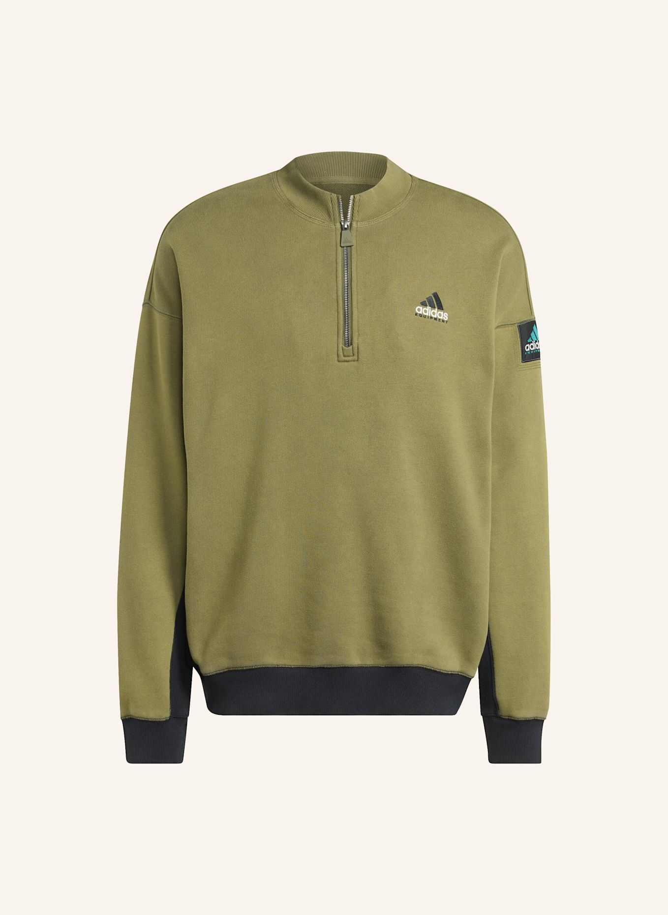 adidas Originals ADIDAS EQUIPMENT BLOCKED HALF-ZIP PULLOVER: BLAU