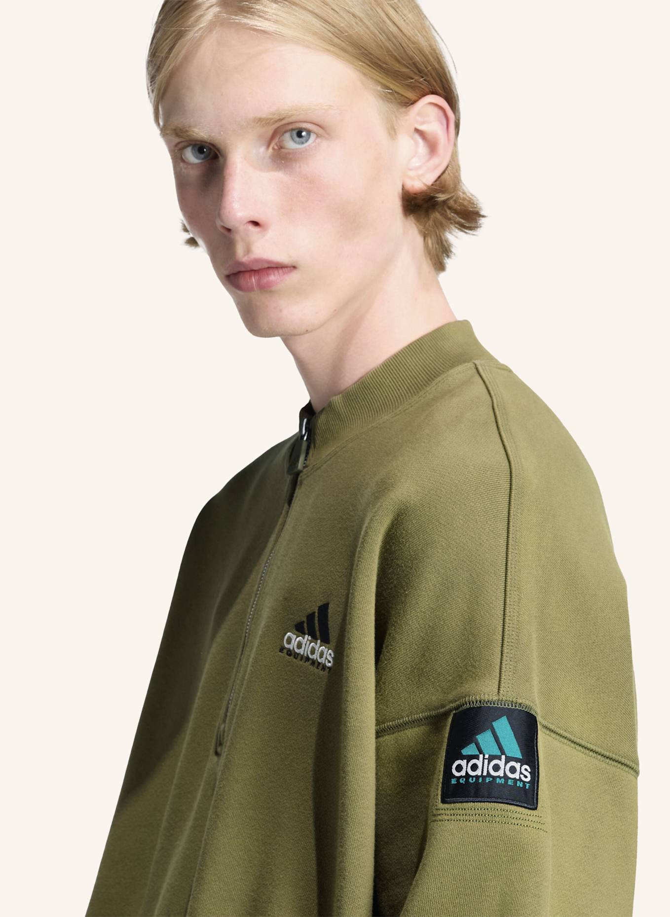 adidas Originals ADIDAS EQUIPMENT BLOCKED HALF-ZIP PULLOVER: BLAU