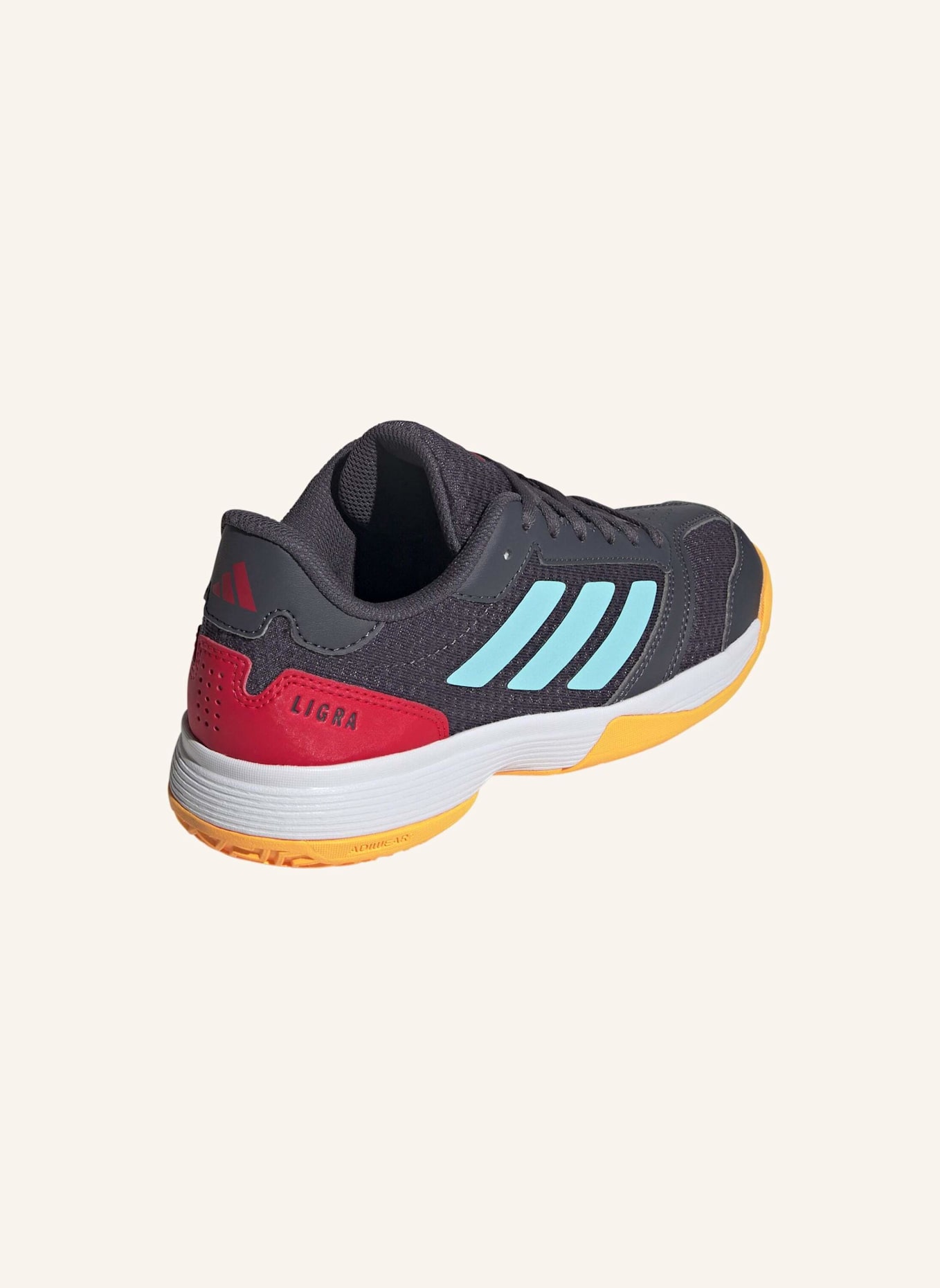 adidas Indoorschuhe LIGRA 8 K: GRAU/ GRÜN/ ROT