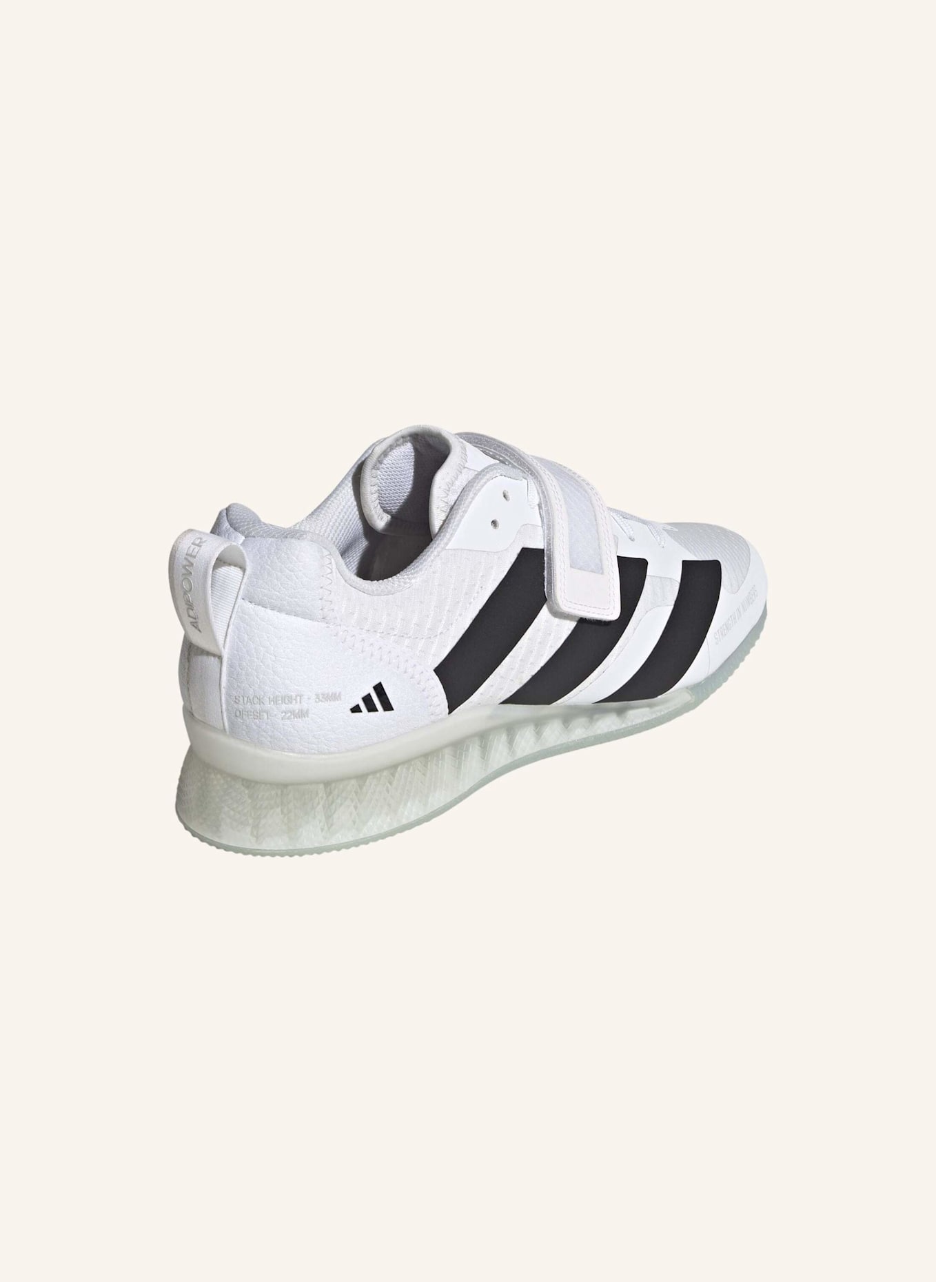 adidas ADIPOWER 3 GEWICHTHEBERSCHUH: WEISS/ SCHWARZ/ BLAU