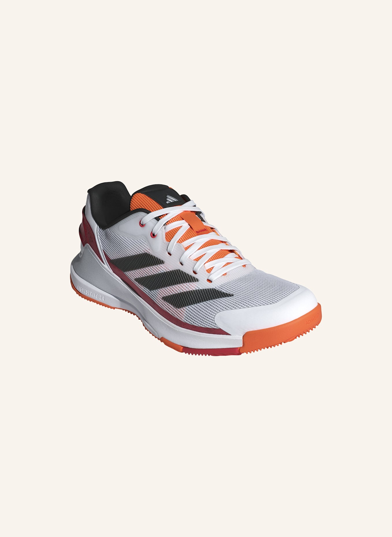 adidas CRAZYQUICK PADEL-SCHUH: WEISS/ SCHWARZ/ ORANGE