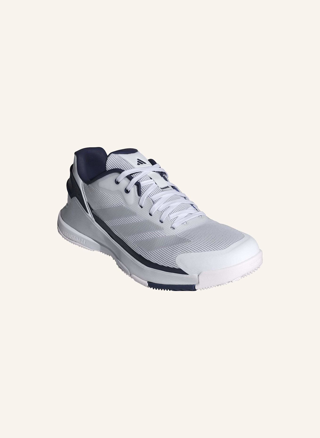 adidas CRAZYQUICK PADEL-SCHUH: WEISS/ SILBER/ BLAU