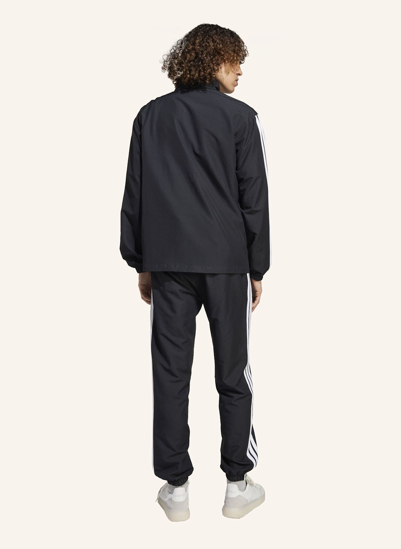 adidas 3-STREIFEN WOVEN TRAININGSANZUG: SCHWARZ