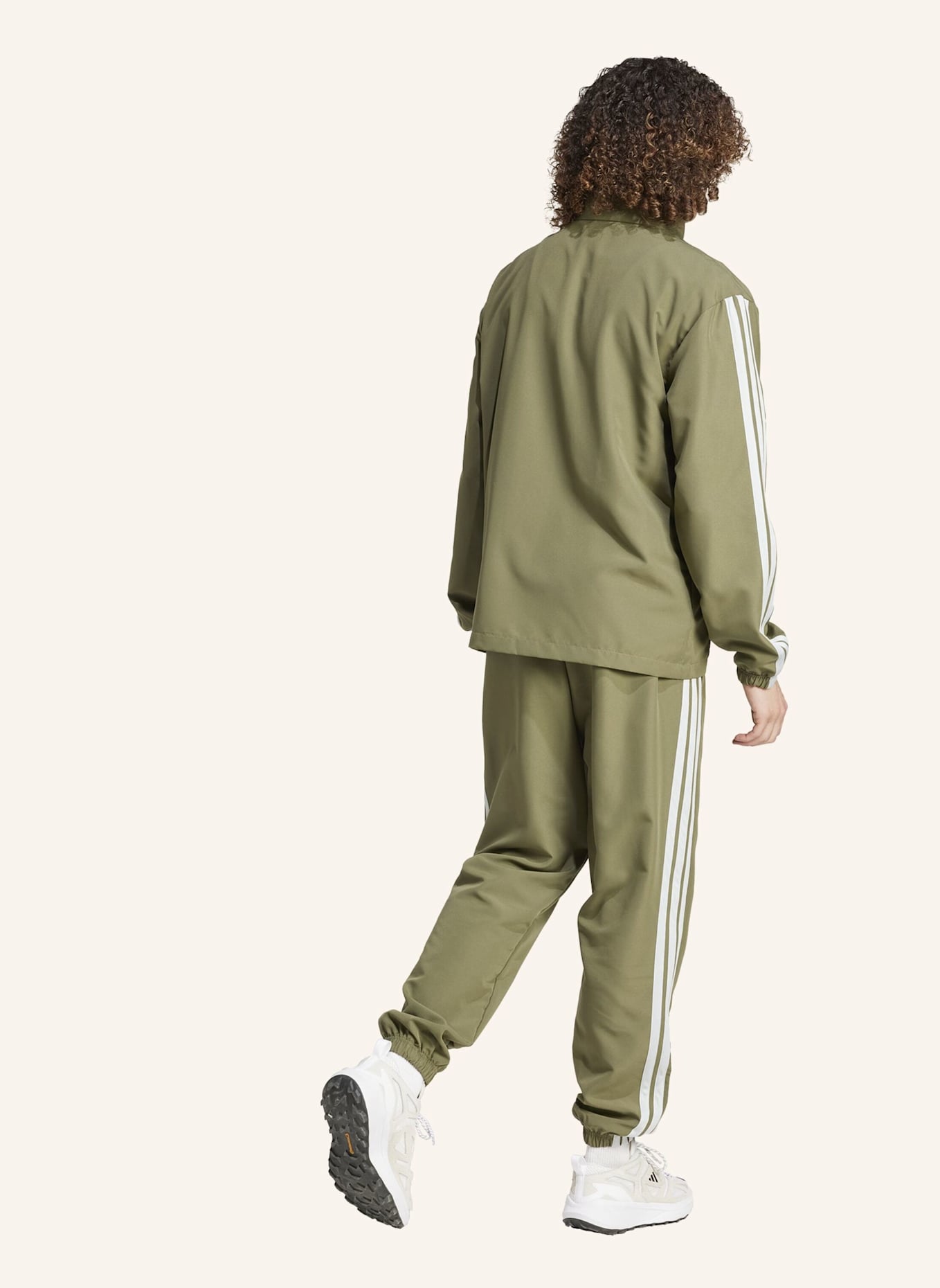 adidas 3-STREIFEN WOVEN TRAININGSANZUG: GRÜN