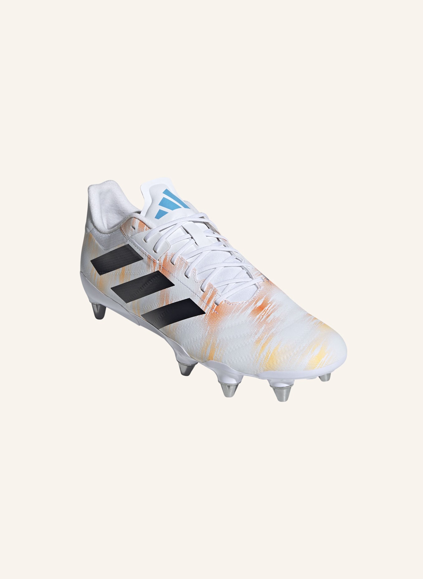 adidas KAKARI RS RUGBYSCHUH: WEISS/ SCHWARZ/ ORANGE