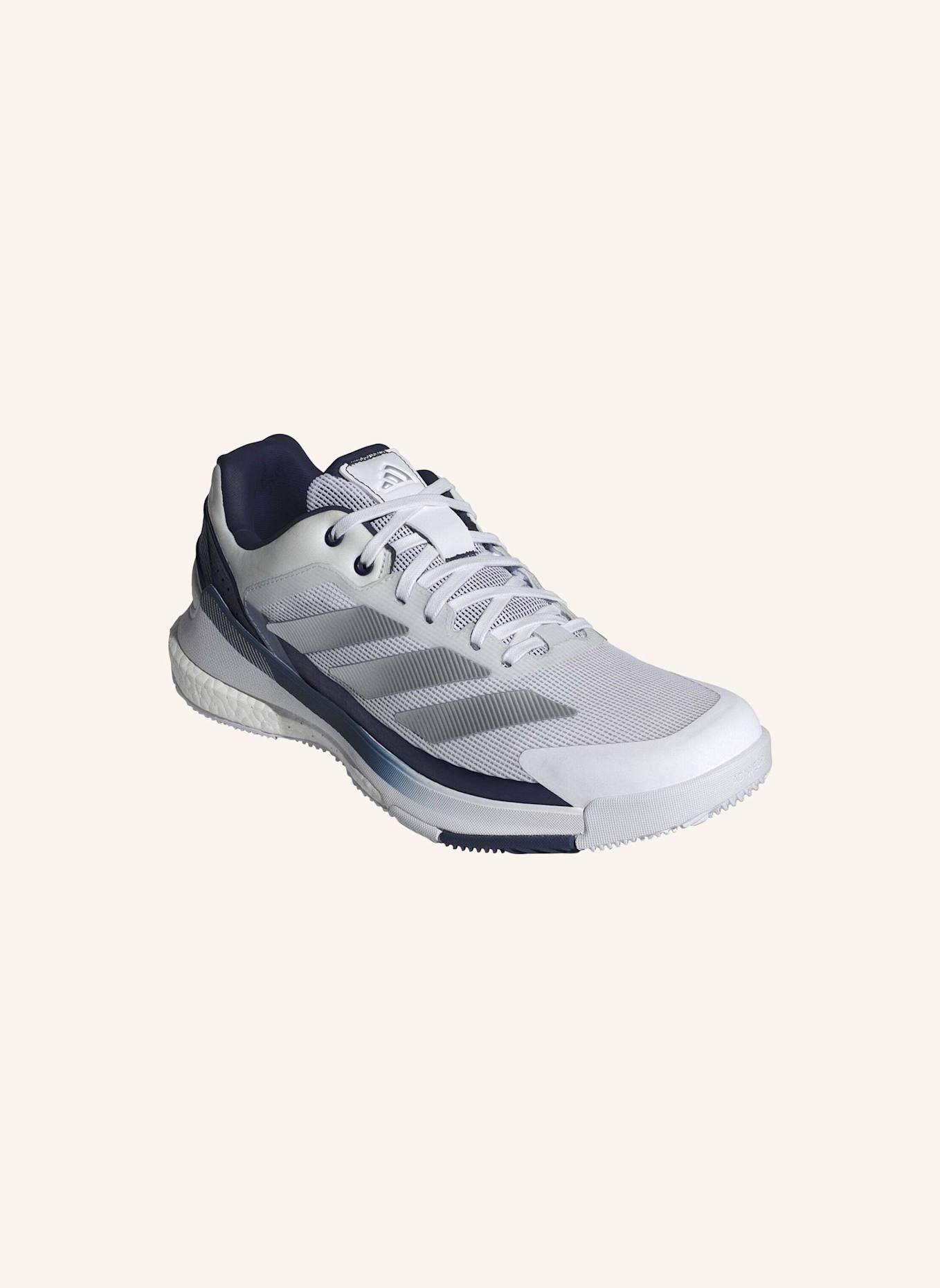adidas CRAZYQUICK BOOST PADEL-SCHUH: WEISS/ SILBER/ BLAU