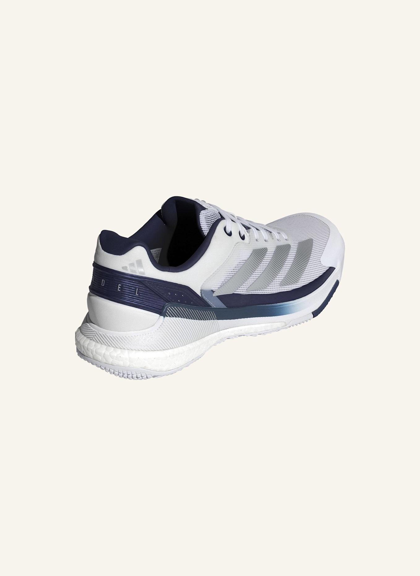 adidas CRAZYQUICK BOOST PADEL-SCHUH: WEISS/ SILBER/ BLAU