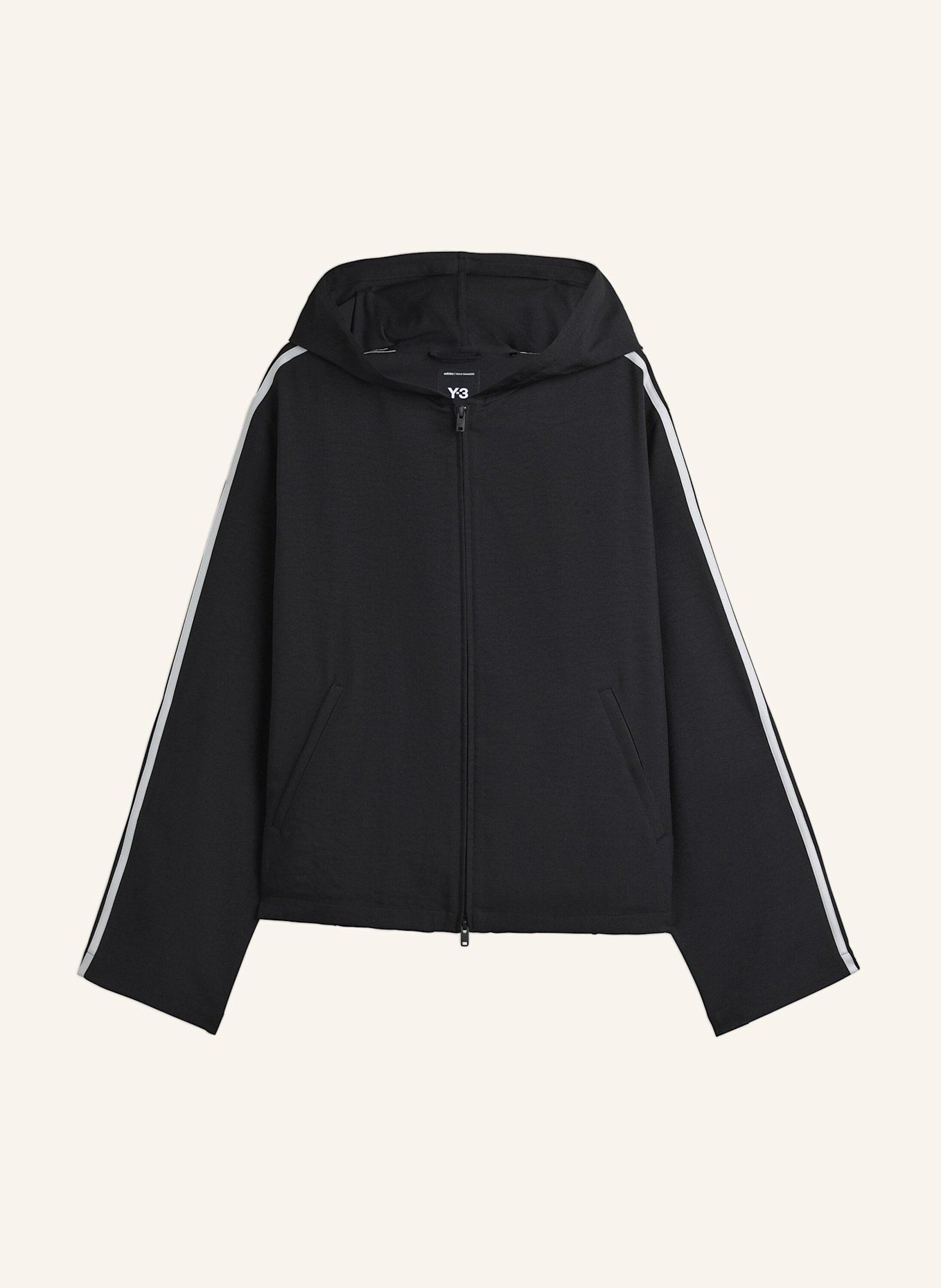 Y-3 Y-3 KAPUZENJACKE 3-STREIFEN: SCHWARZ