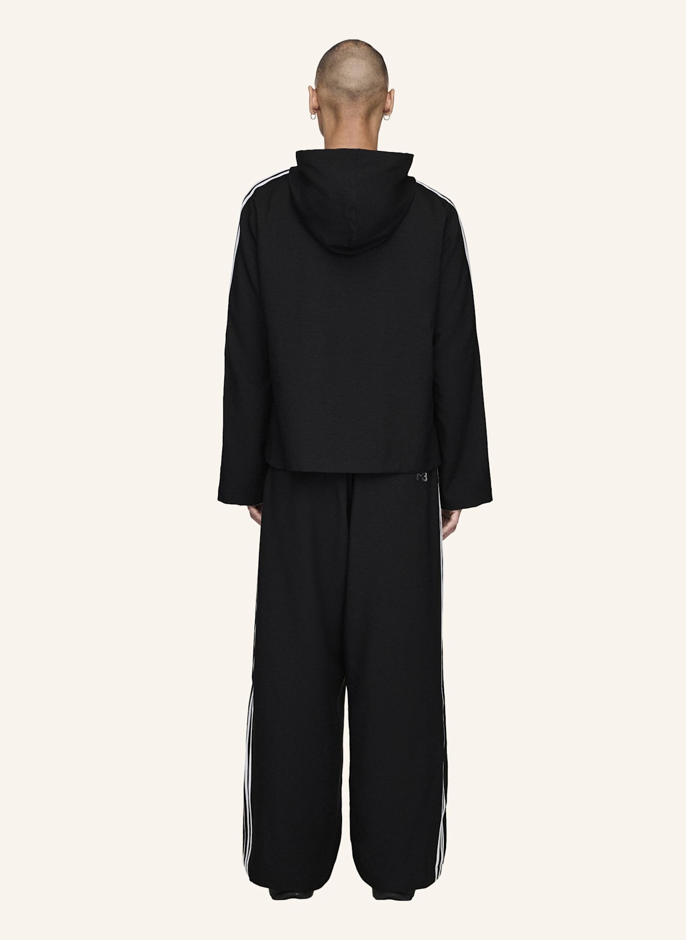 Y-3 Y-3 KAPUZENJACKE 3-STREIFEN: SCHWARZ