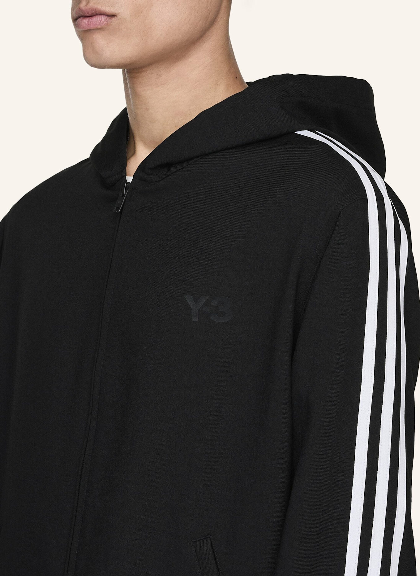 Y-3 Y-3 KAPUZENJACKE 3-STREIFEN: SCHWARZ