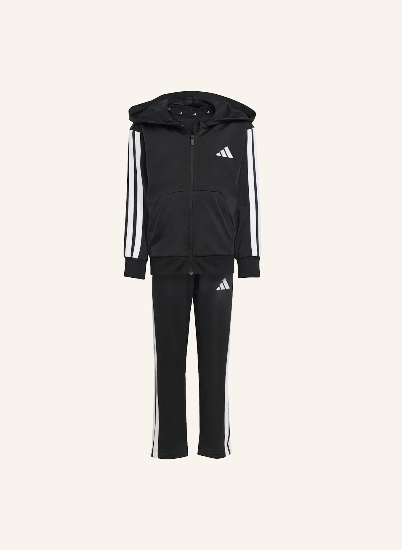 adidas ESSENTIALS TRAININGSANZUG KINDER: SCHWARZ/ WEISS