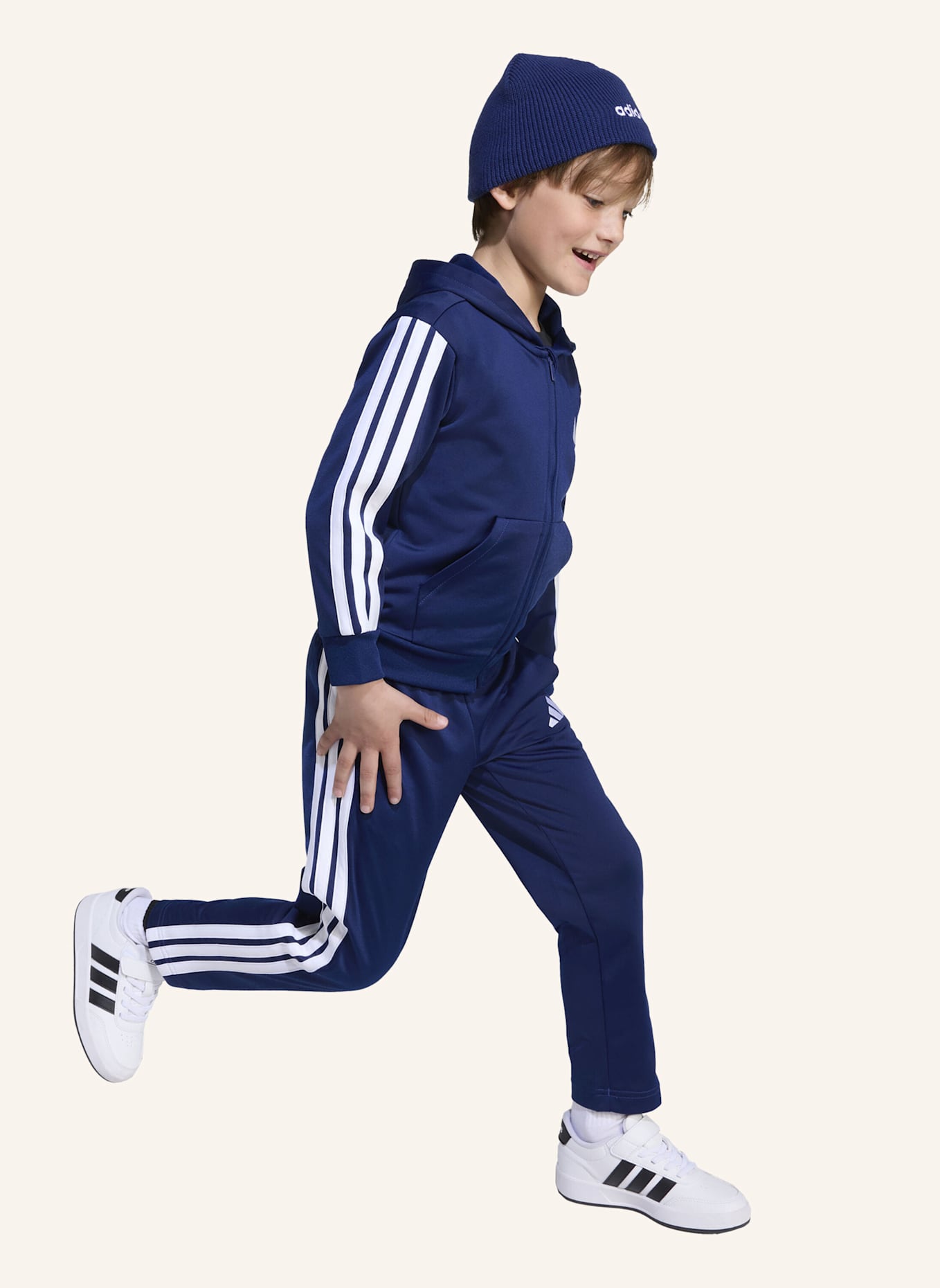 adidas ESSENTIALS TRAININGSANZUG KINDER: BLAU/ WEISS