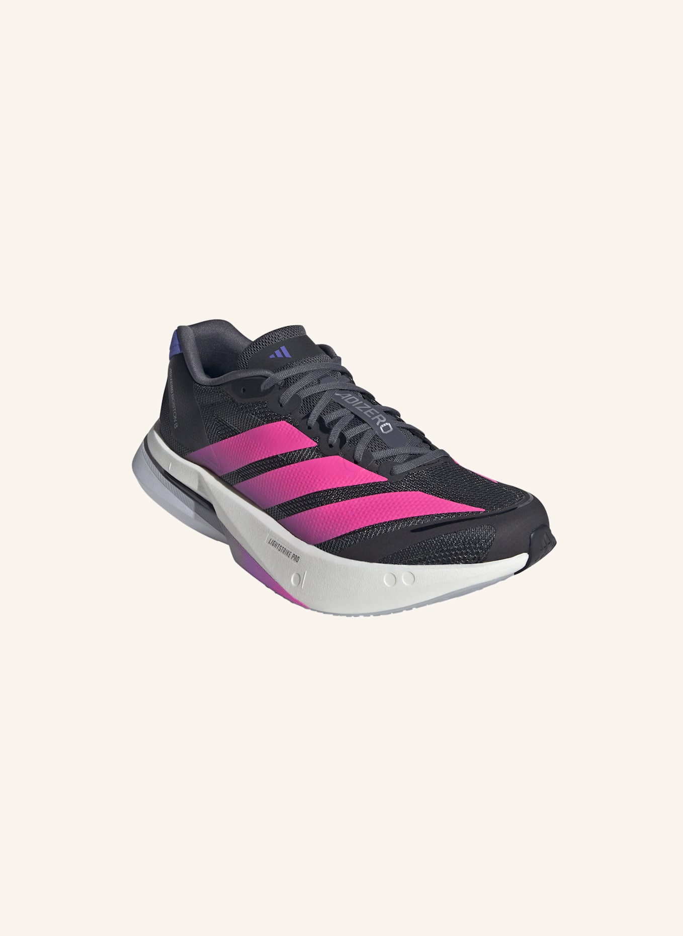 adidas Laufschuhe ADIZERO BOSTON 13: SCHWARZ/ ROSA/ DUNKELBLAU