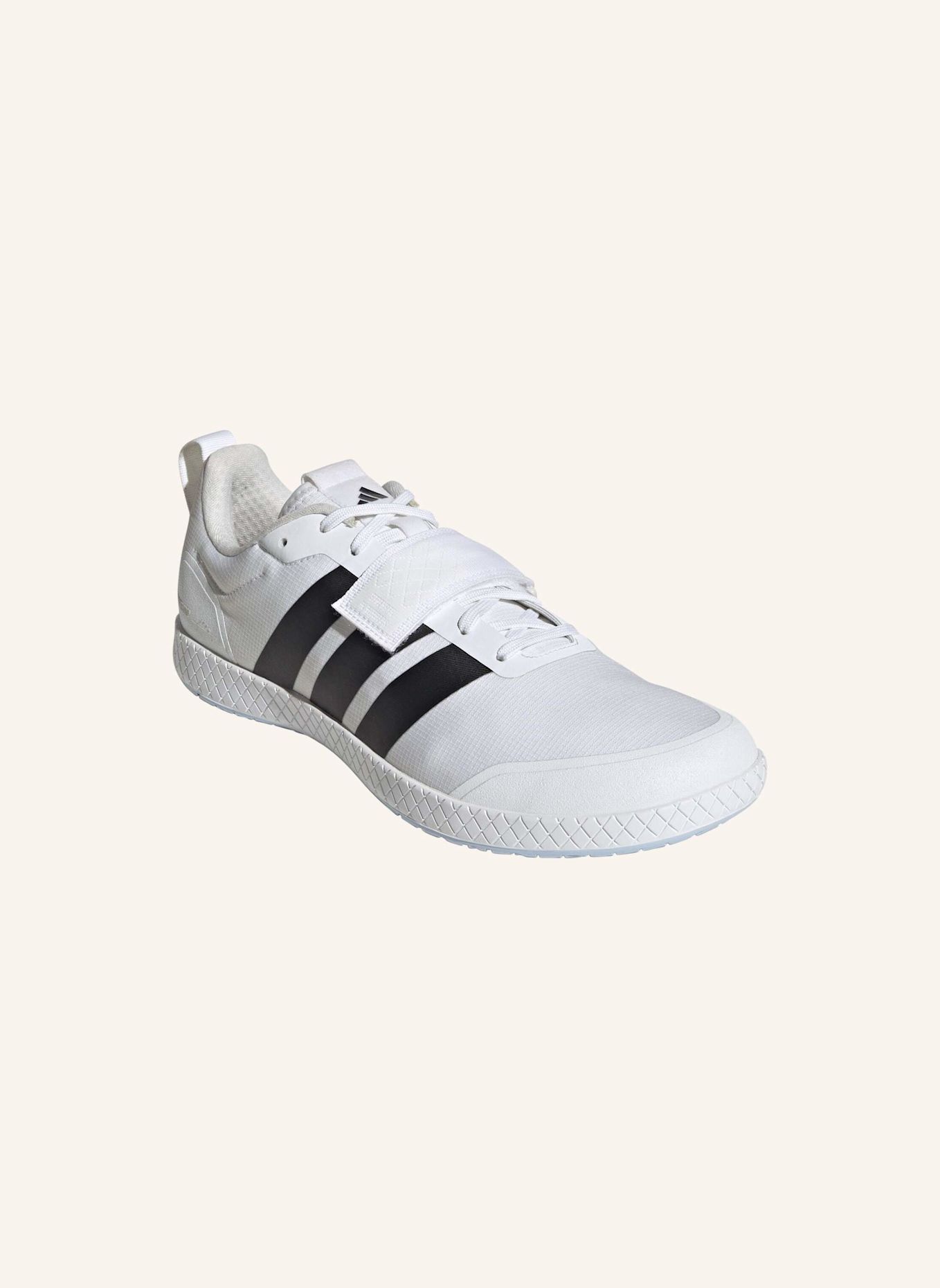 adidas DIE TOTAL WEIGHTLIFTING SCHUHE: WEISS/ SCHWARZ/ GRAU