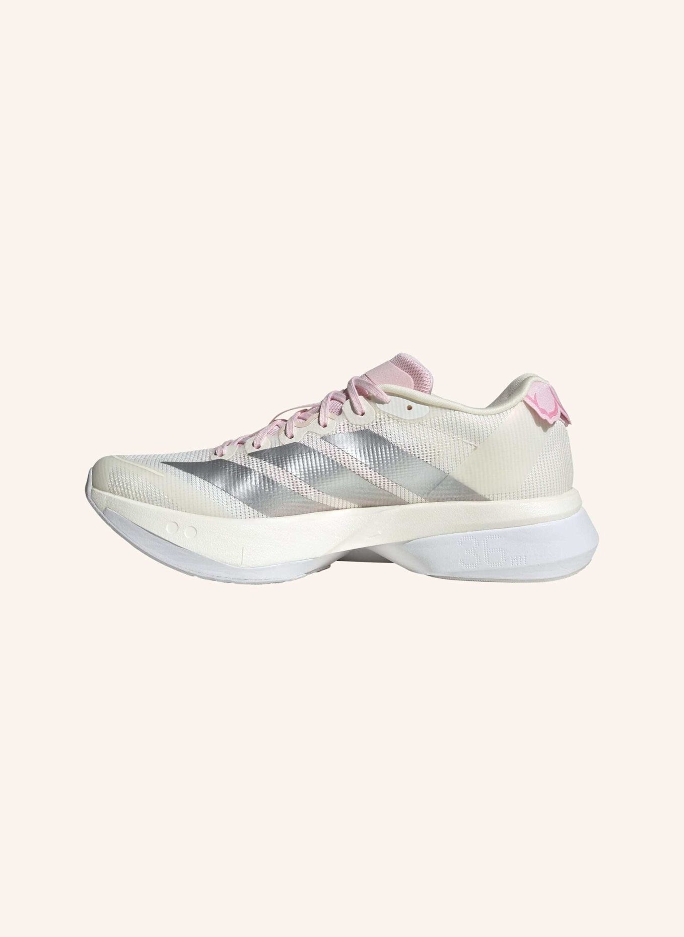 adidas ADIZERO BOSTON 13 SCHUH: WEISS/ SILBER/ ROSA