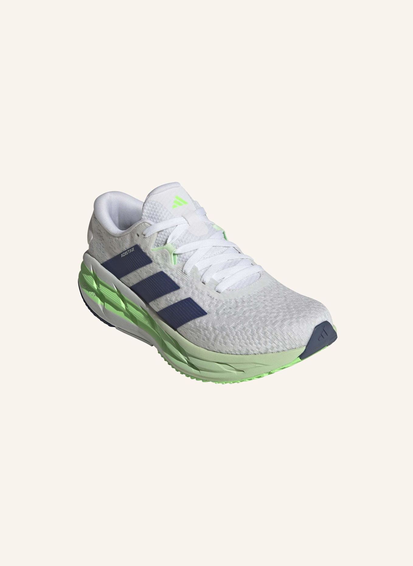 adidas Laufschuhe ADISTAR 4: WEISS/ BLAU/ NEONGRÜN