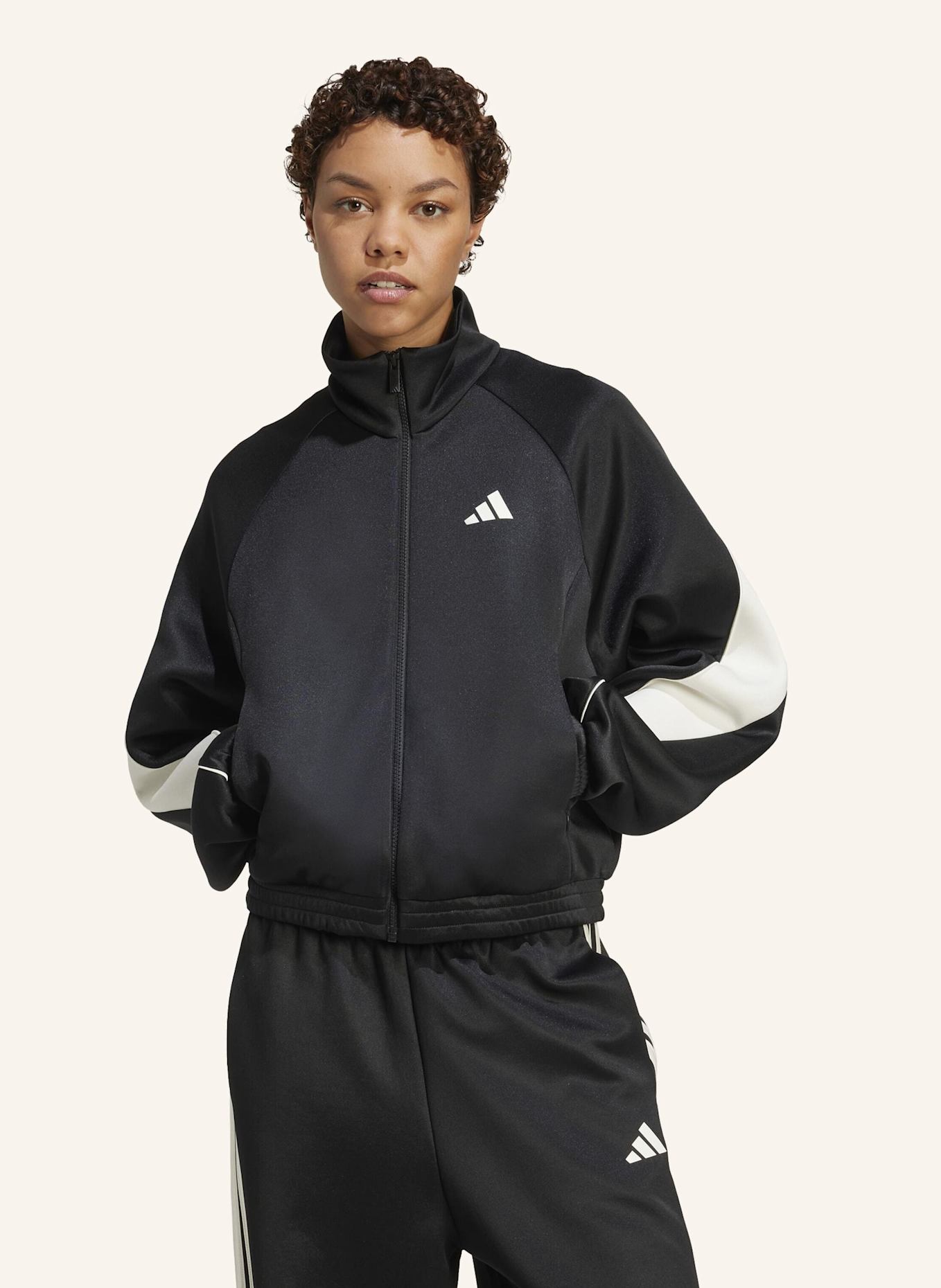 adidas STADIUM TRAININGSJACKE: SCHWARZ/ WEISS