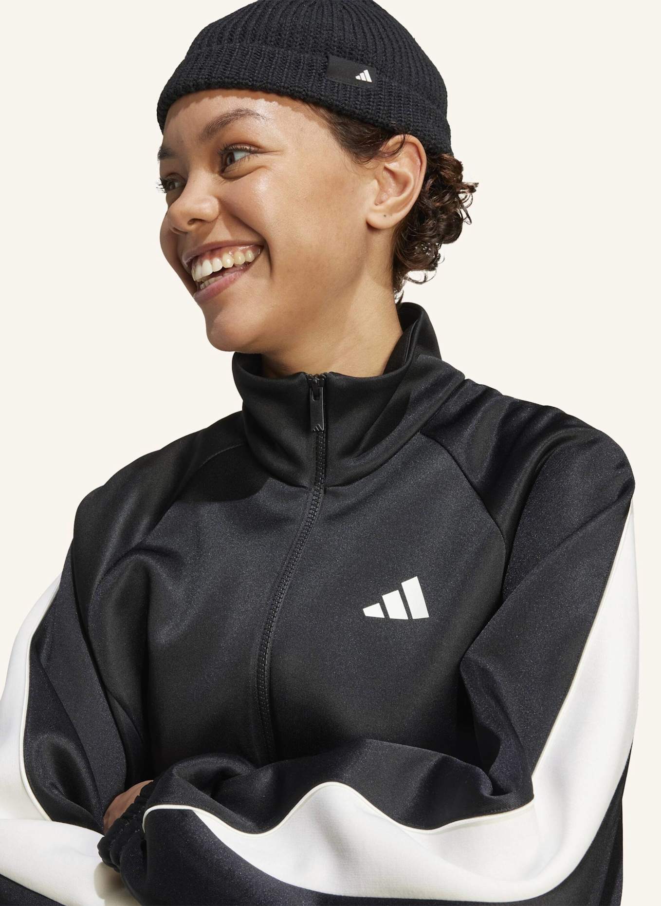 adidas STADIUM TRAININGSJACKE: SCHWARZ/ WEISS