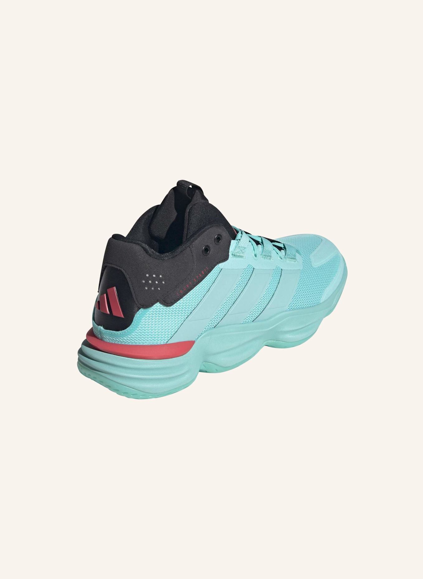 adidas COURT STABIL HALLENSCHUH: GRÜN/ ROT