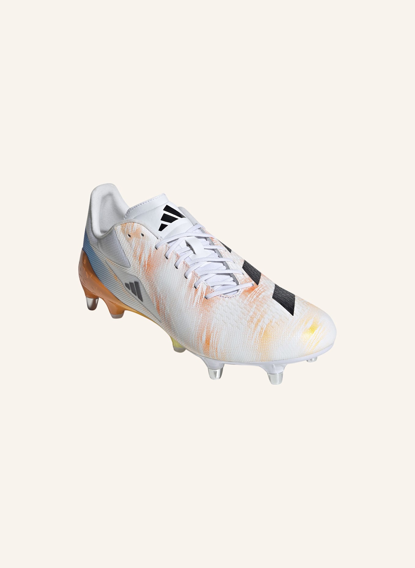 adidas ADIZERO RS15 PRO SG RUGBYSCHUH: WEISS/ SCHWARZ/ ORANGE