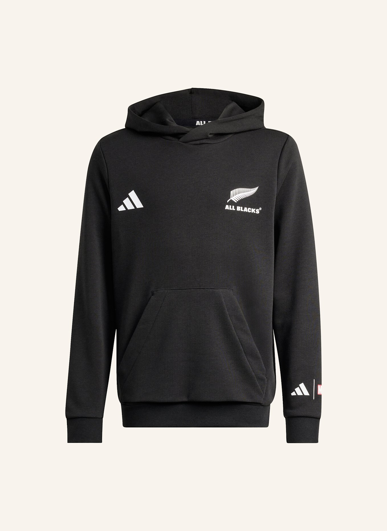 adidas ALL BLACKS X MARVEL KAPUZENJACKE KINDER: SCHWARZ