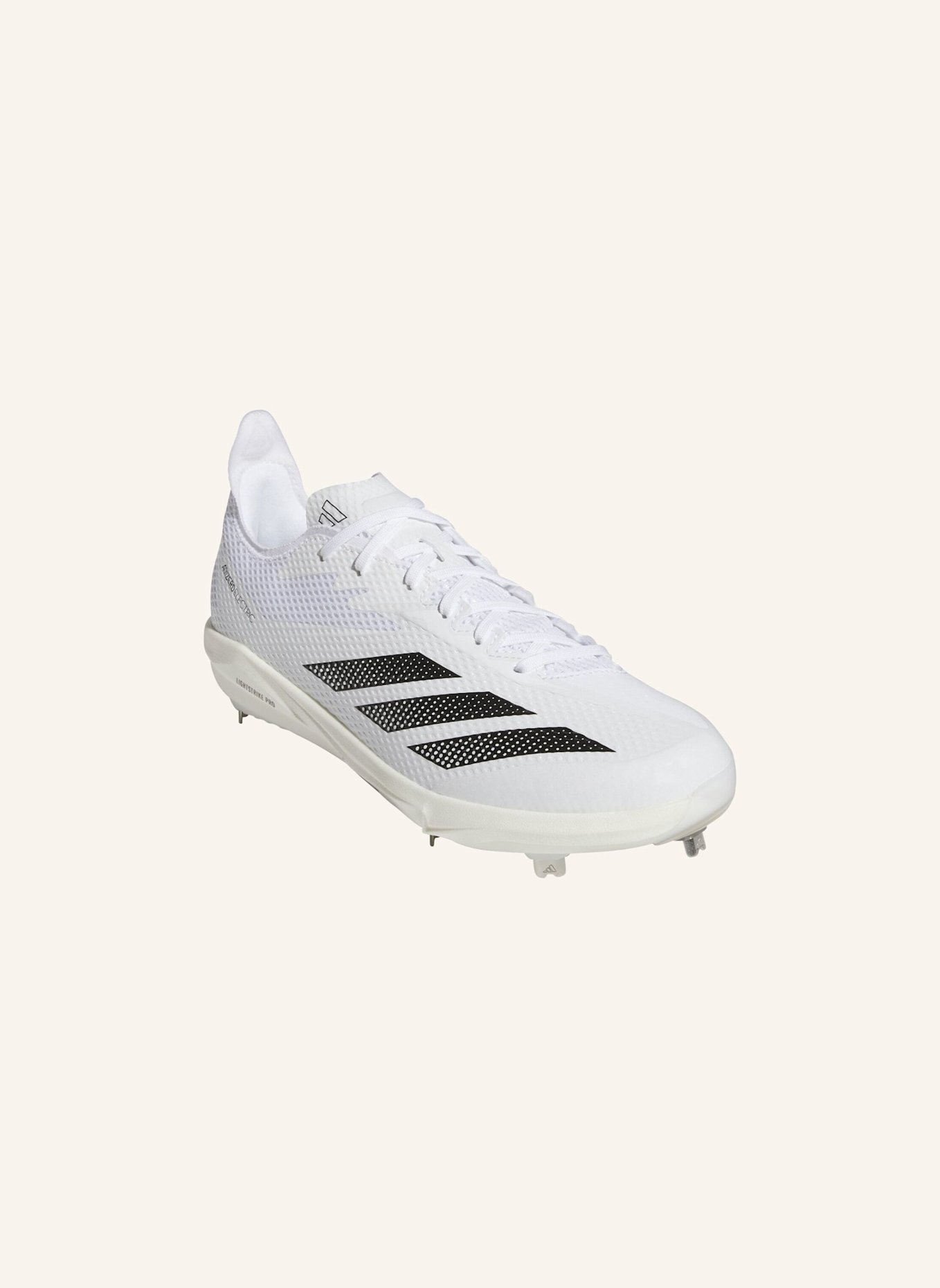 adidas ADIZERO ELECTRIC 2.0 BASEBALLSCHUH: WEISS/ SCHWARZ/ SILBER
