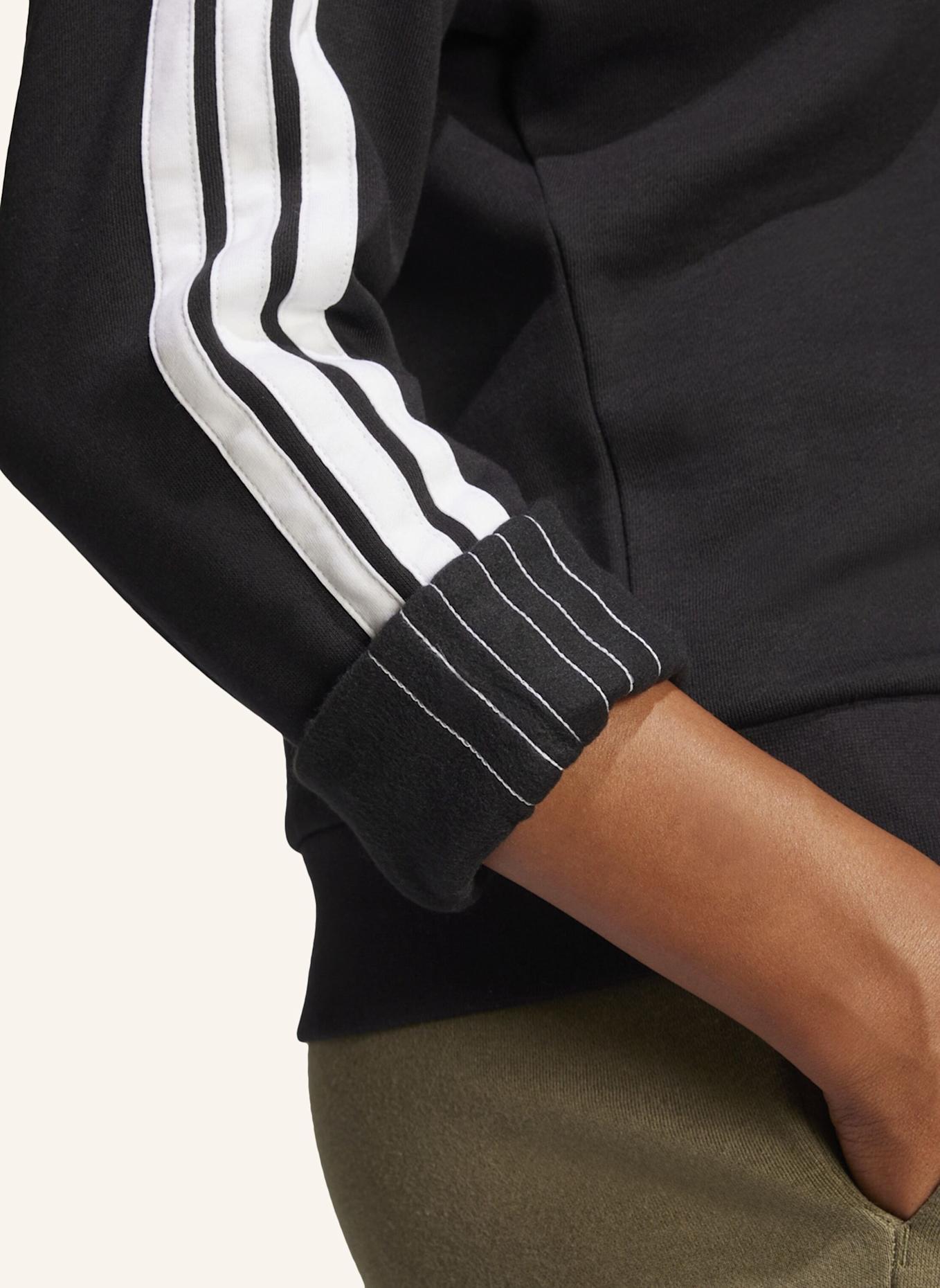 adidas ESSENTIALS 3-STREIFEN SWEATSHIRT: SCHWARZ/ WEISS