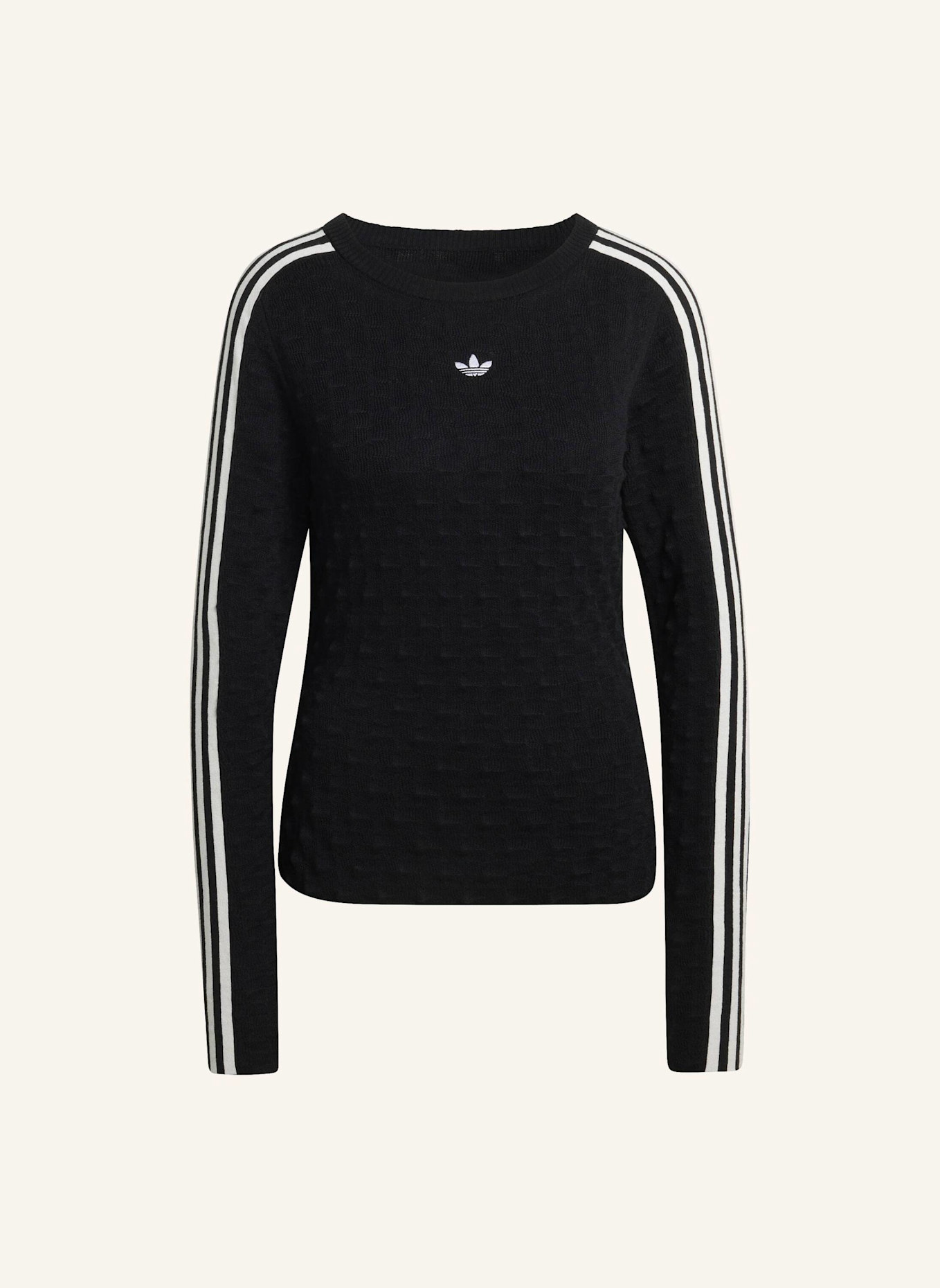 adidas Originals ADIDAS ORIGINALS SLIM SOLID SPIKE KNIT SWEATSHIRT: SCHWARZ