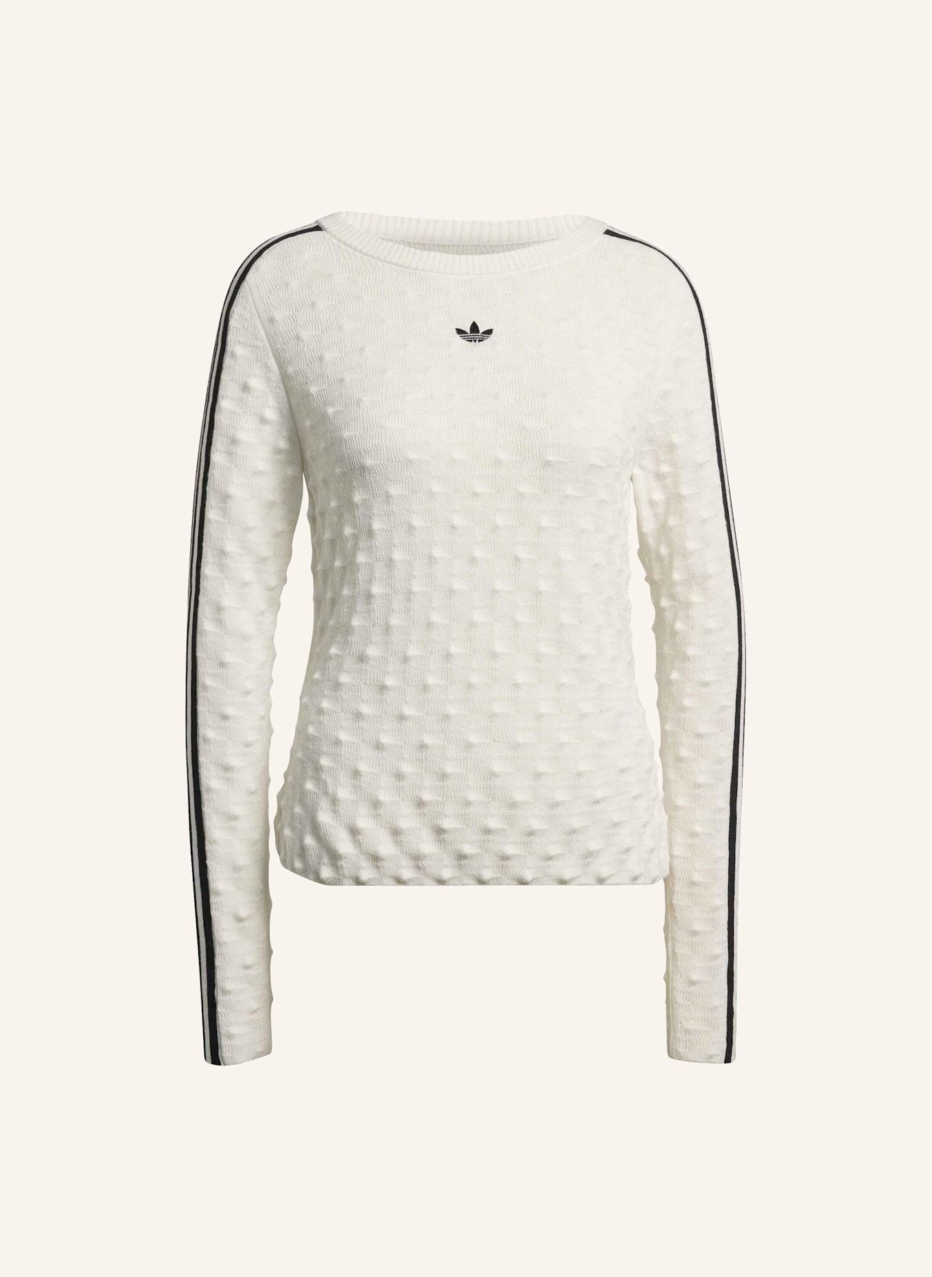 adidas Originals ADIDAS ORIGINALS SLIM SOLID SPIKE KNIT SWEATSHIRT: WEISS