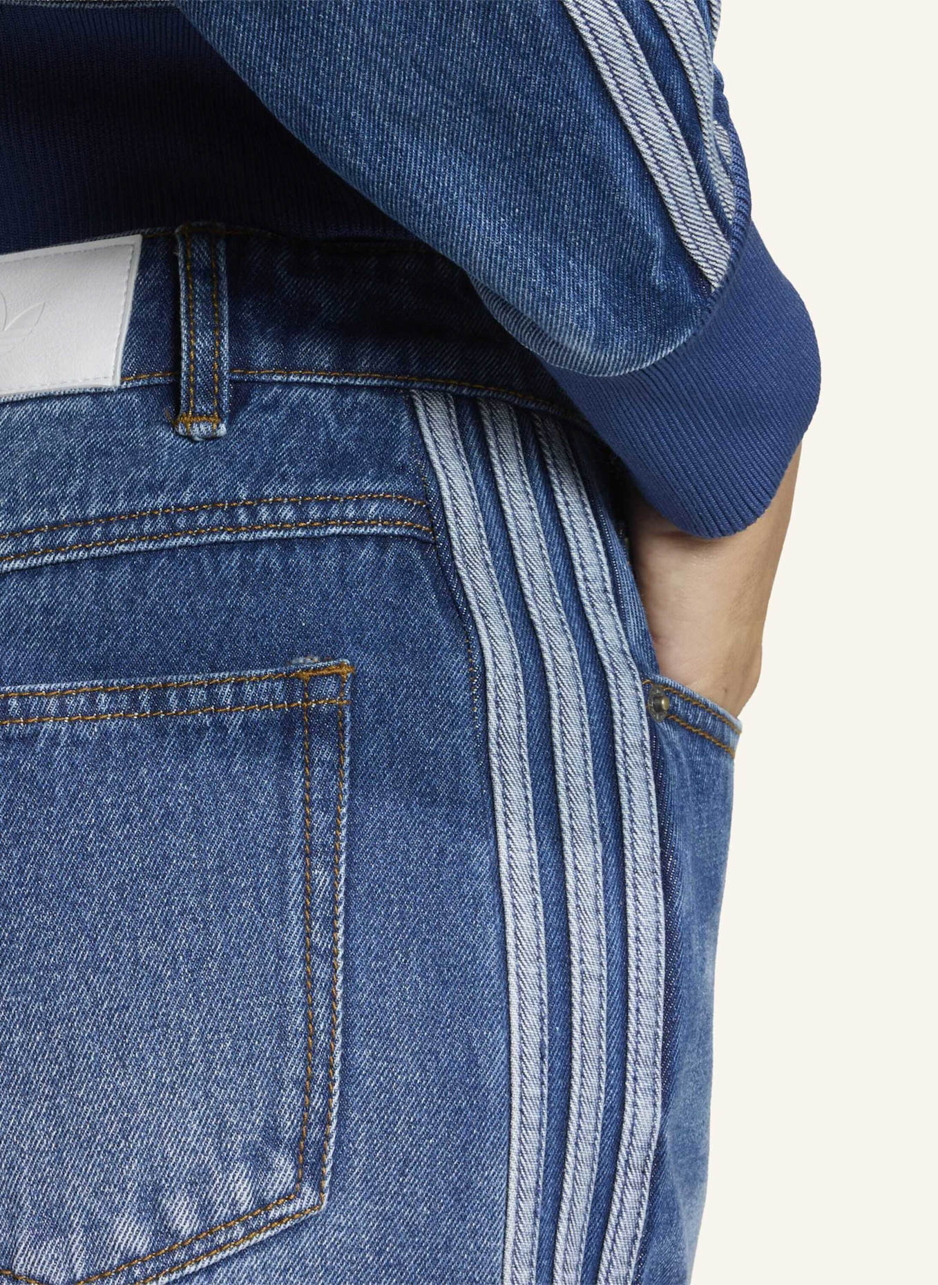 adidas Originals 3-STREIFEN JEANS-BLEISTIFTROCK: BLAU