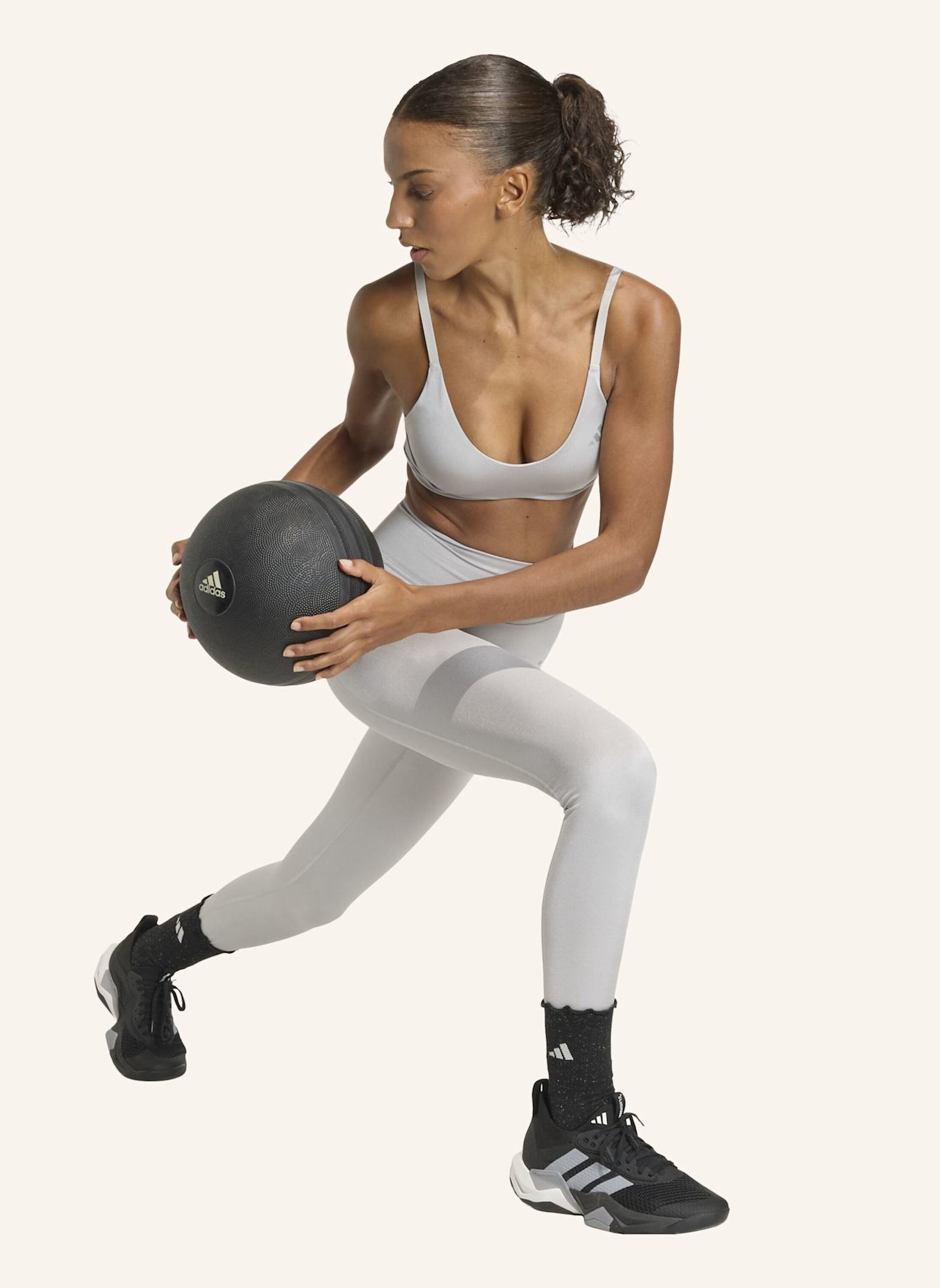 adidas OPTIME ESSENTIALS WORKOUT SHINE 7/8-LEGGINGS: GRAU