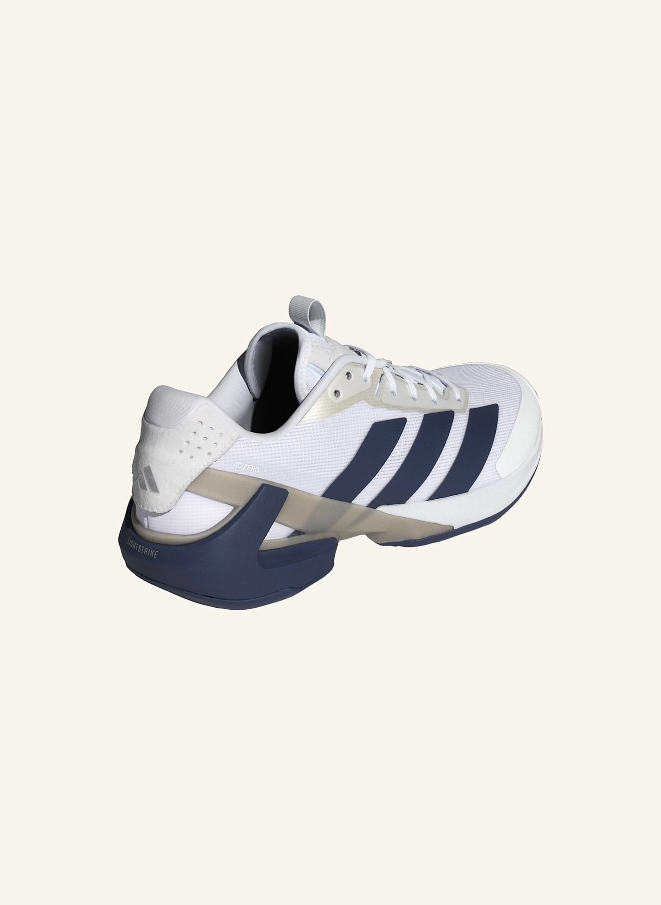 adidas ADIZERO UBERSONIC 5 TENNISSCHUH: WEISS/ BLAU/ SILBER