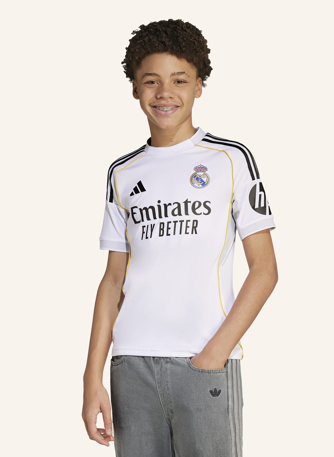 adidas REAL MADRID 25/26 KIDS HEIMTRIKOT: WEISS