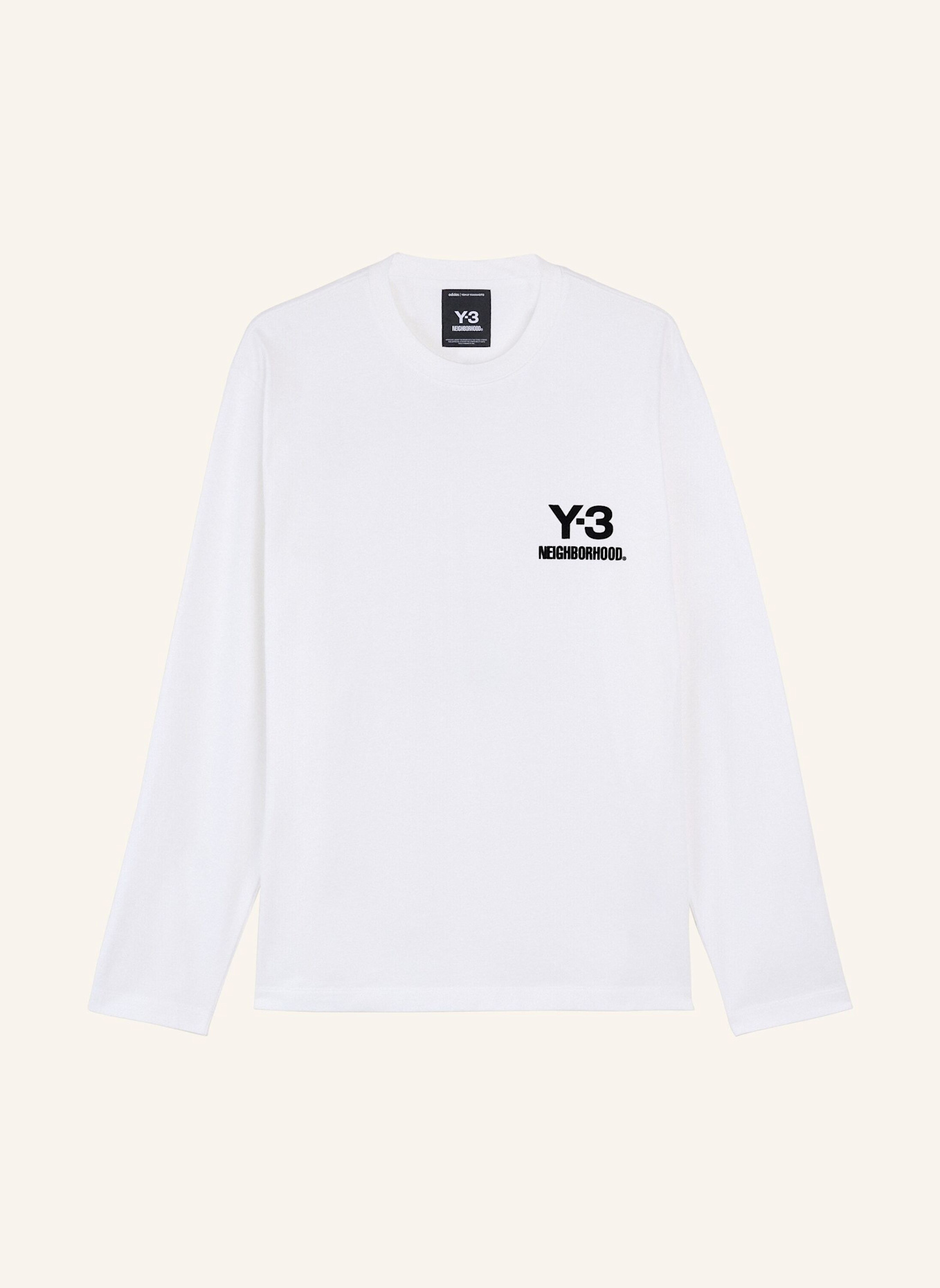 Y-3 Y-3 NBHD LOGO LS SHIRT: WEISS