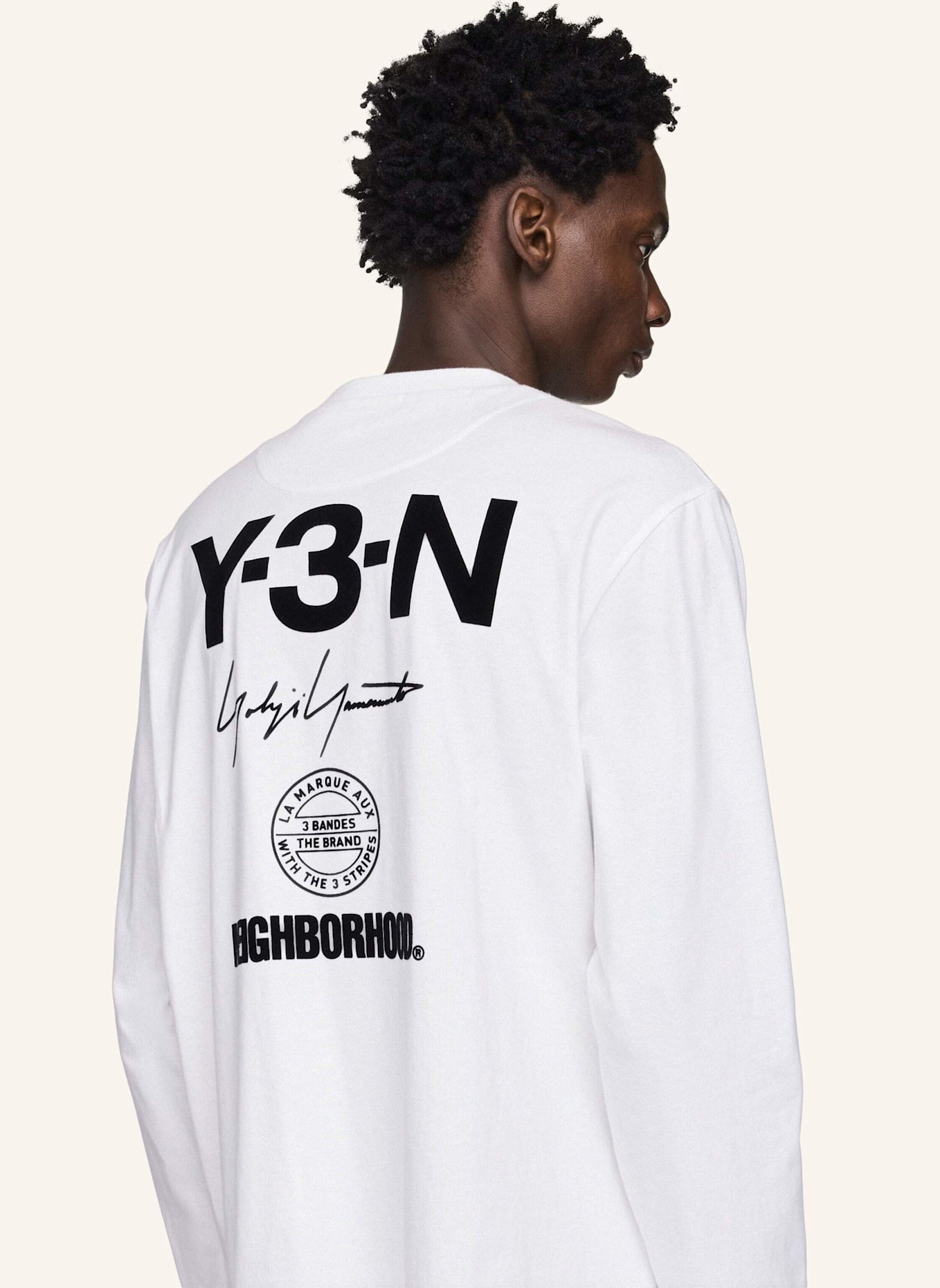 Y-3 Y-3 NBHD LOGO LS SHIRT: WEISS