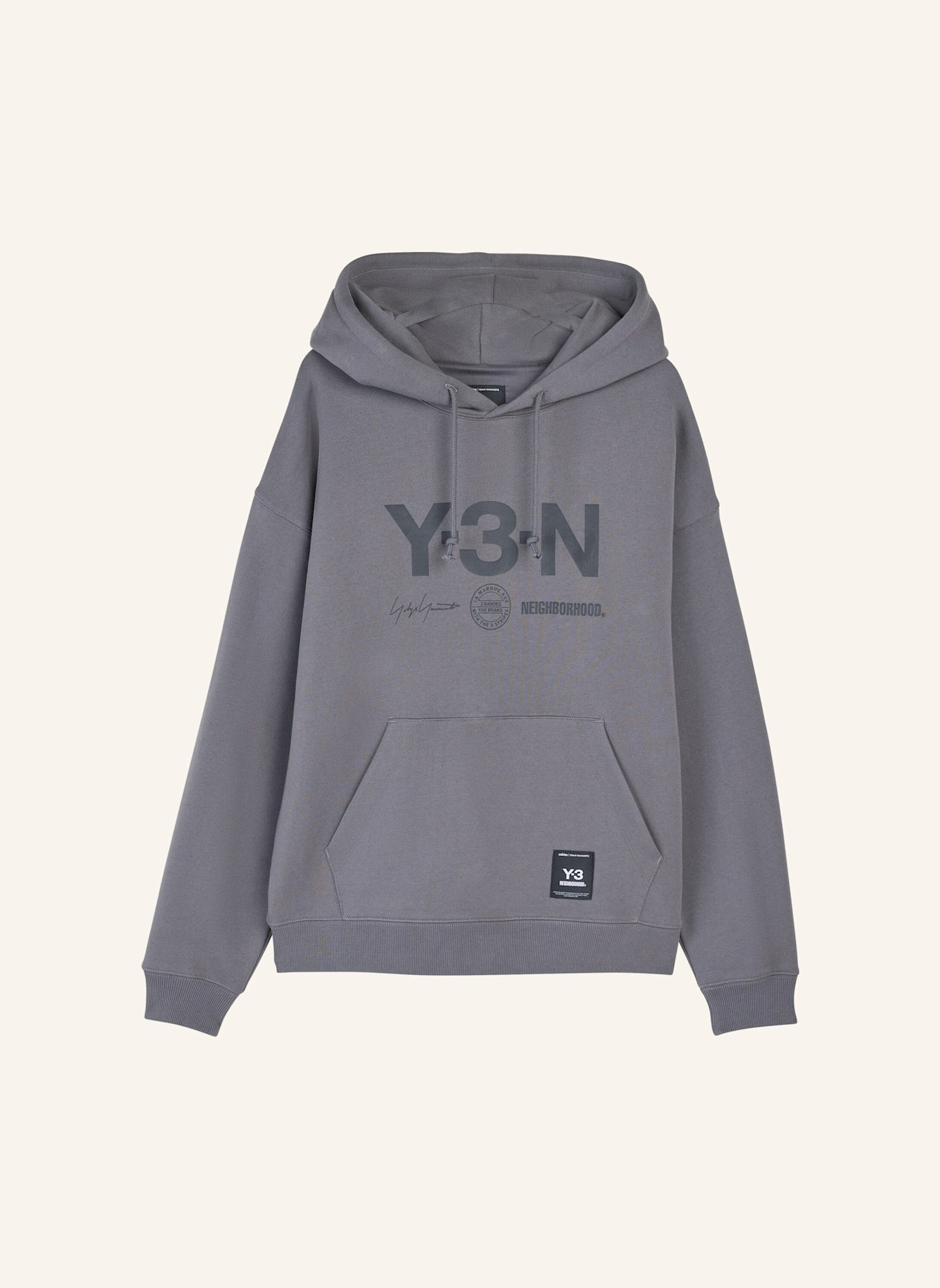 Y-3 Y-3 NBHD GRAFIK KAPUZENJACKE: GRAU