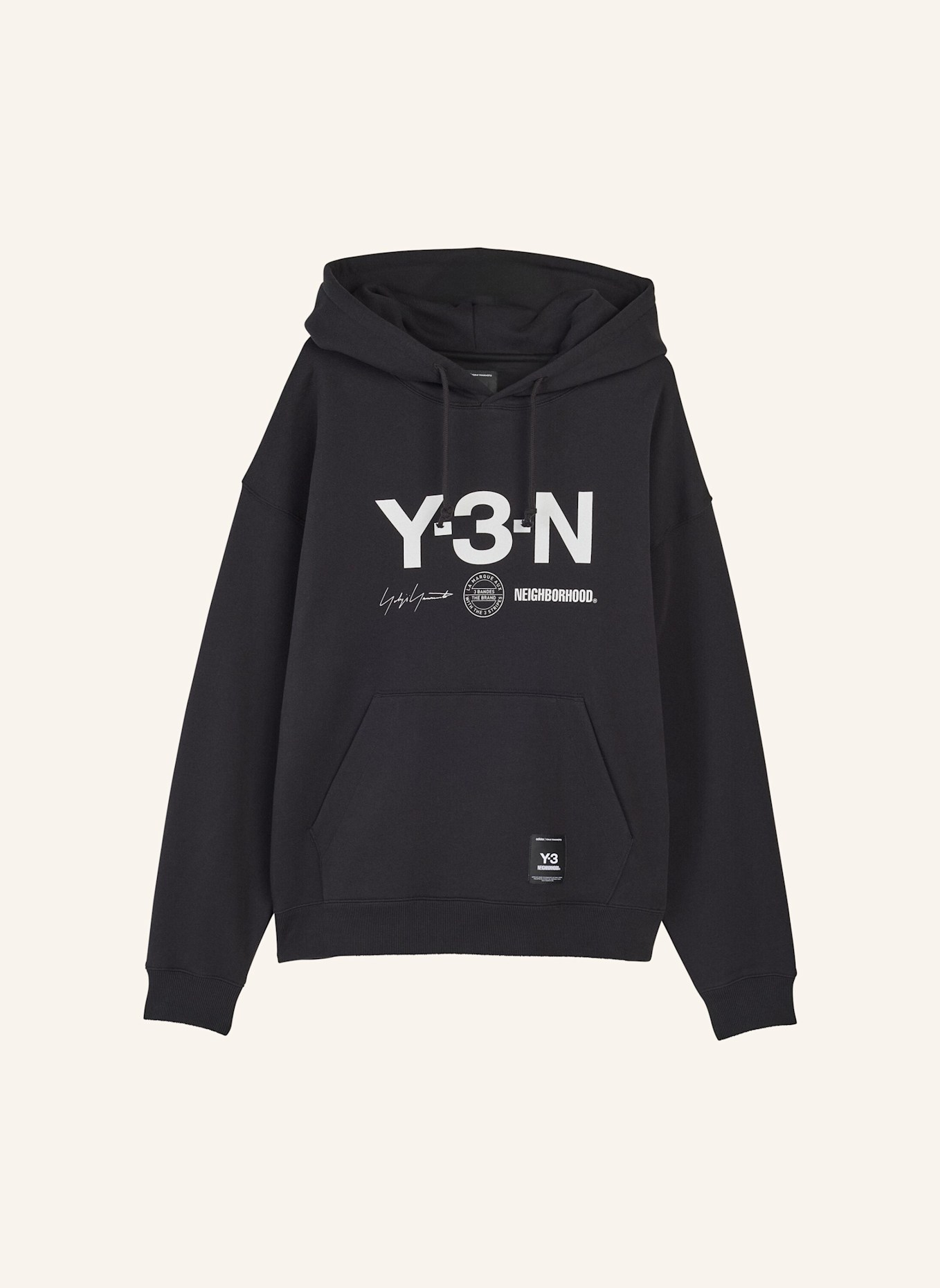Y-3 Y-3 NBHD GRAFIK HOODIE: SCHWARZ