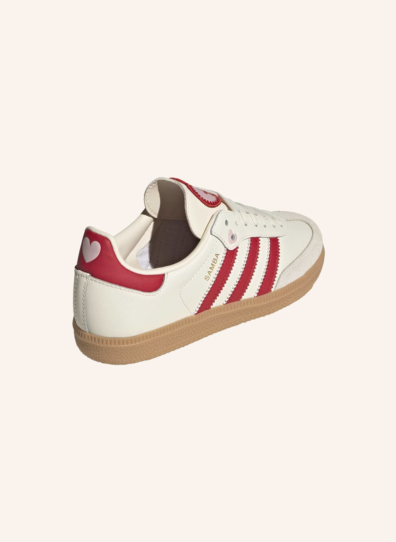 adidas Originals SAMBA OG SCHUH: WEISS/ ROT/ BEIGE