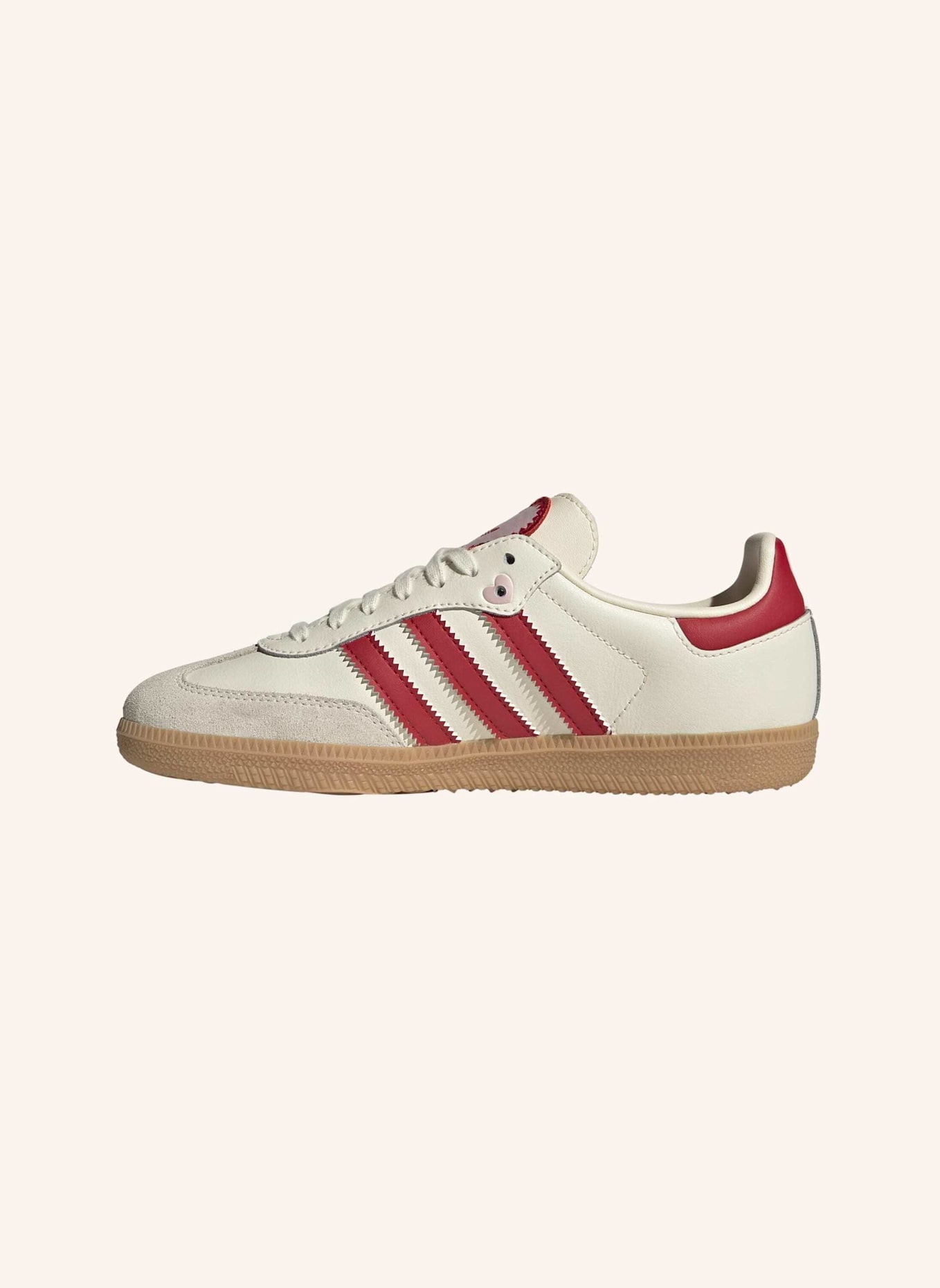 adidas Originals SAMBA OG SCHUH: WEISS/ ROT/ BEIGE
