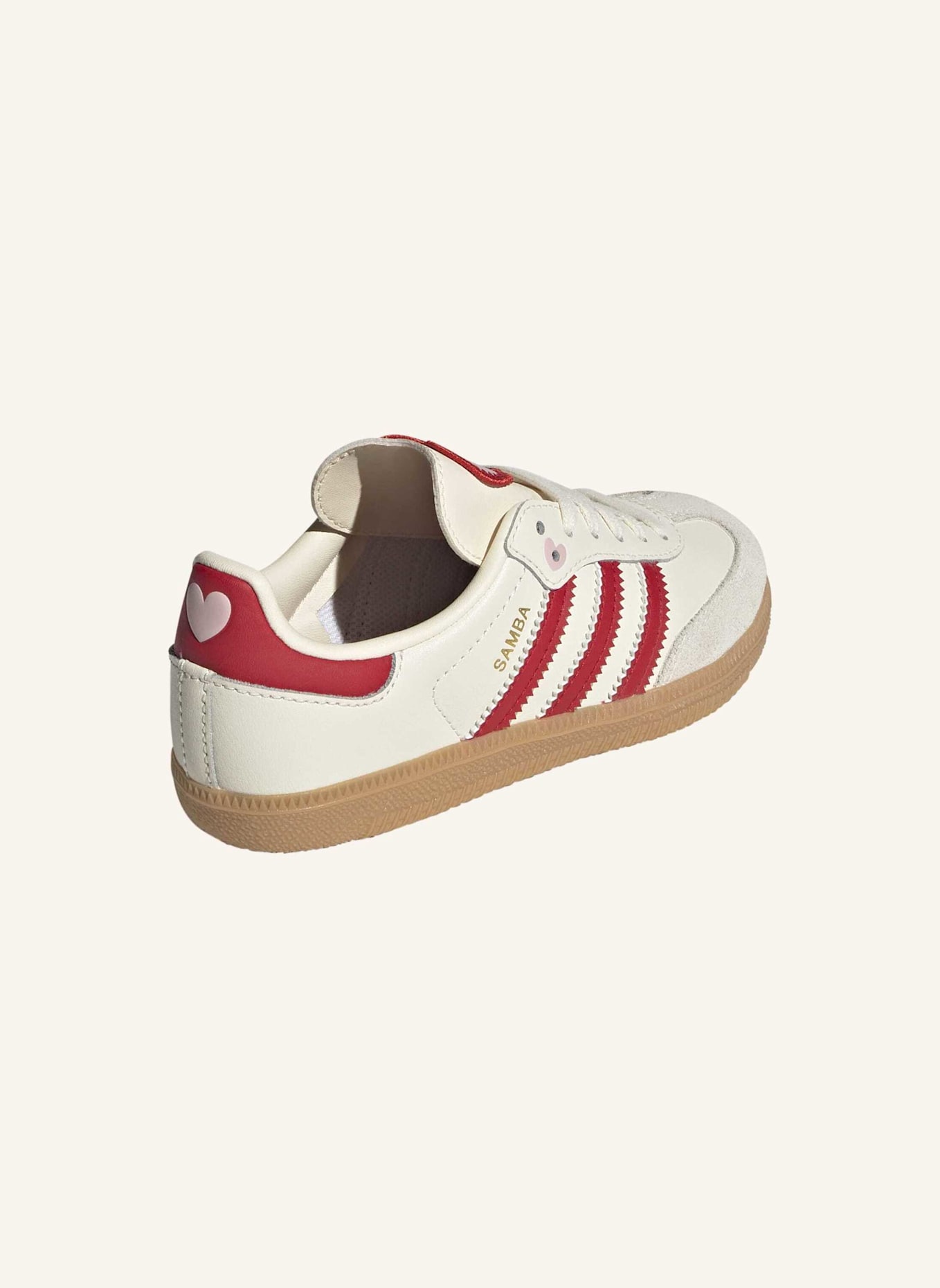 adidas Originals SAMBA OG SCHUH: WEISS/ ROT/ BEIGE