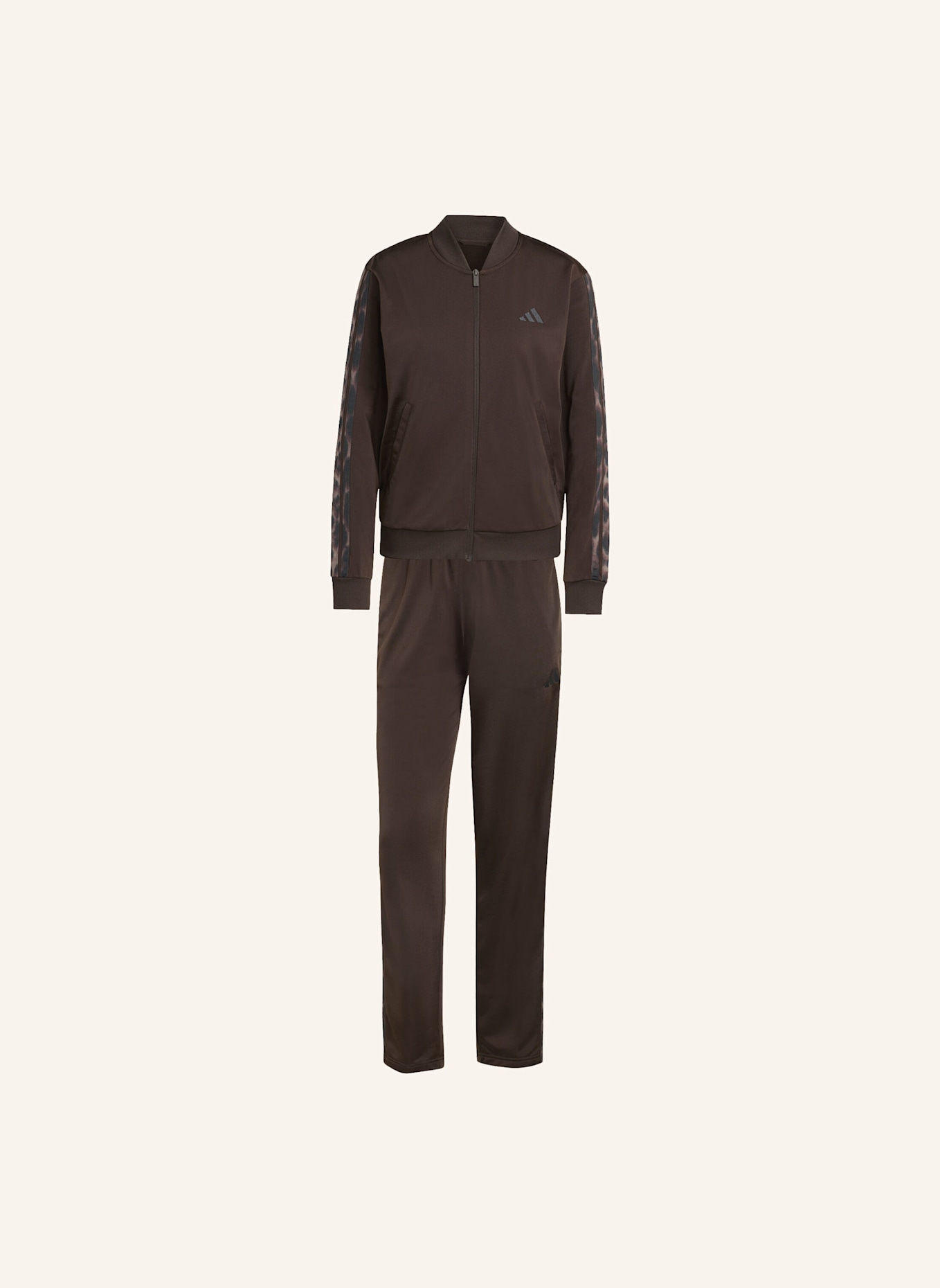 adidas TRAININGSANZUG 3-STRIPES LEOPARD PRINT: BRAUN