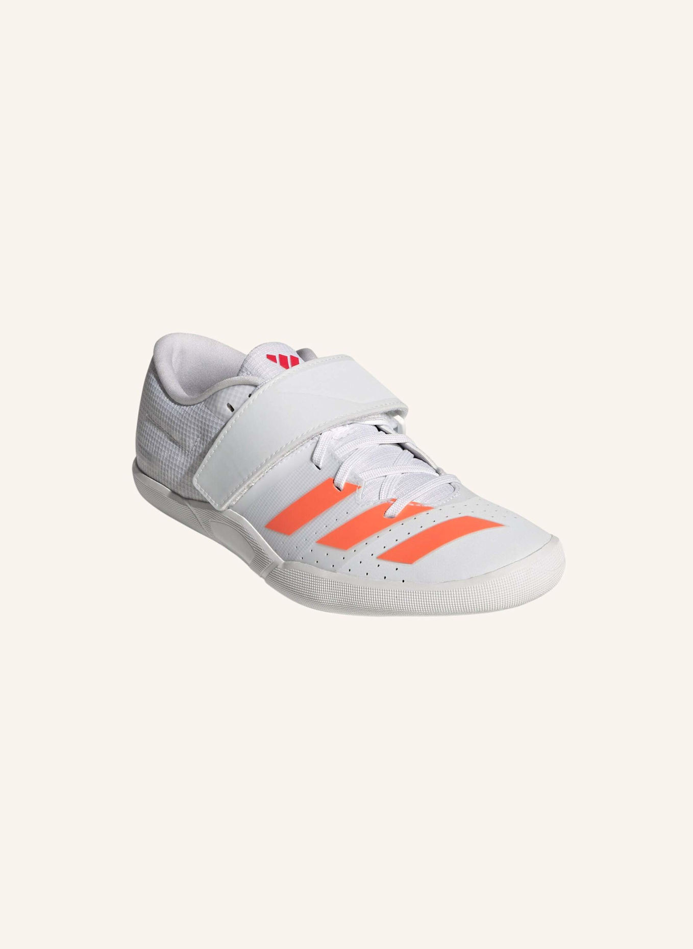 adidas ADIZERO WURFSCHUH: WEISS/ ORANGE/ ROT