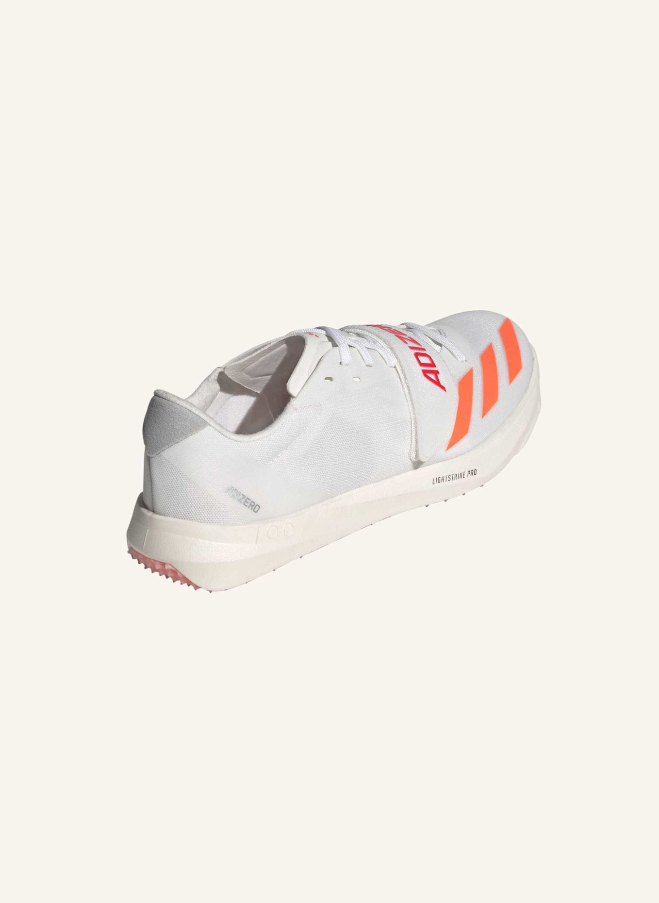 adidas ADIZERO TJ/PV LEICHTATHLETIKSCHUH: WEISS/ ORANGE/ ROT