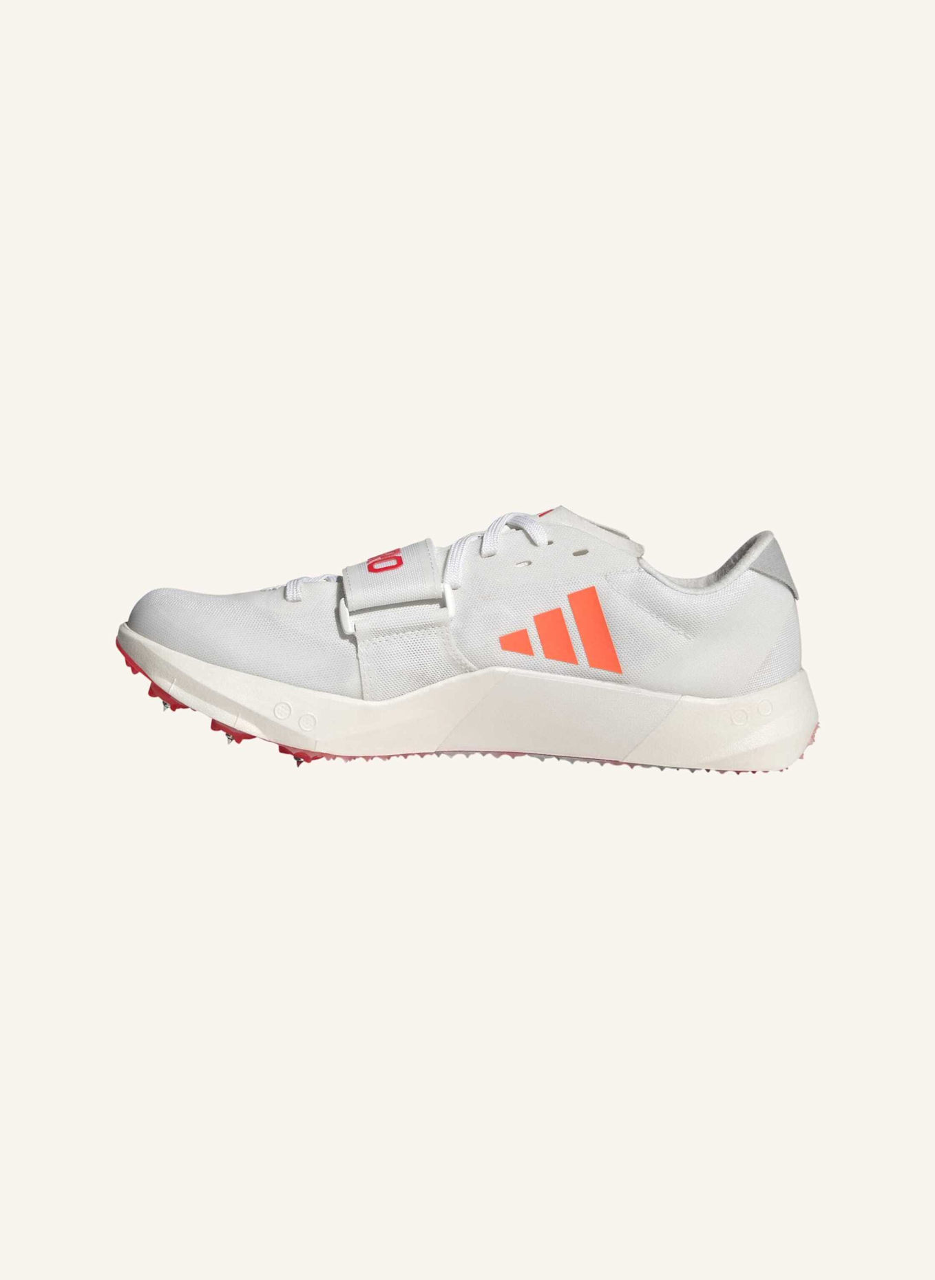 adidas ADIZERO TJ/PV LEICHTATHLETIKSCHUH: WEISS/ ORANGE/ ROT