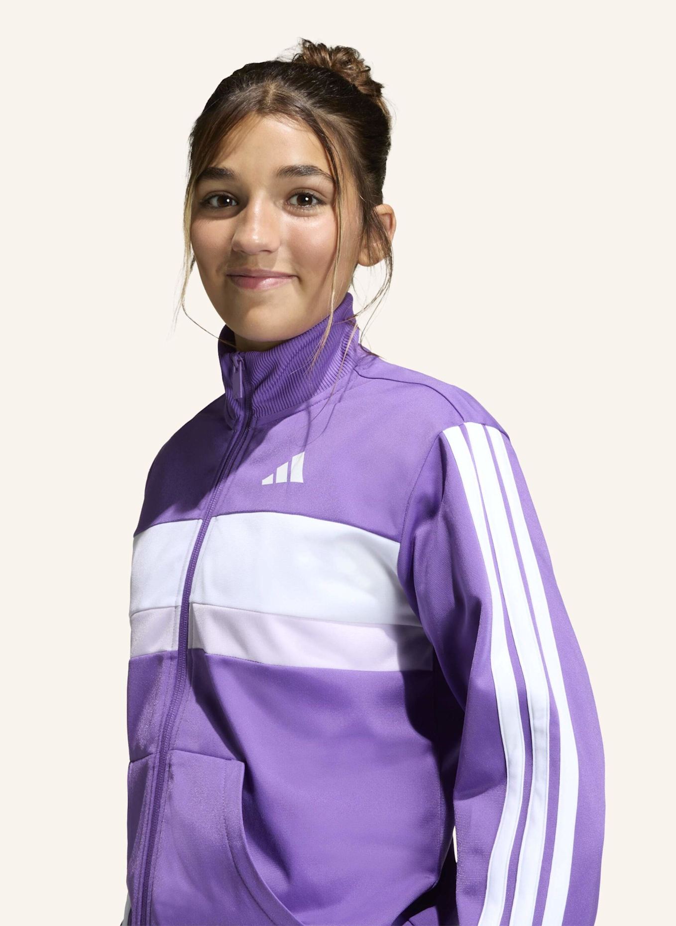 adidas SEASONAL ESSENTIALS TIBERIO 3-STREIFEN TRICOT KIDS TRAININGSANZUG: WEISS