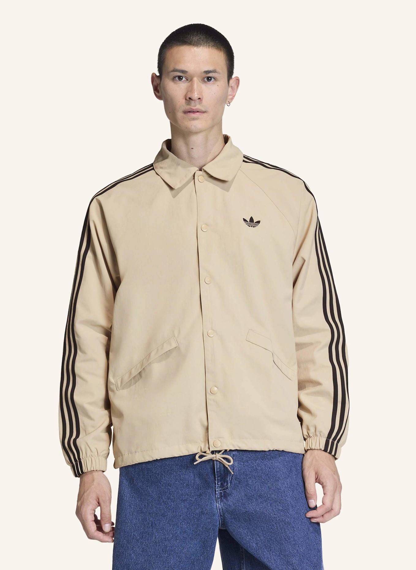 adidas Originals 3-STREIFEN COACH JACKE: BEIGE