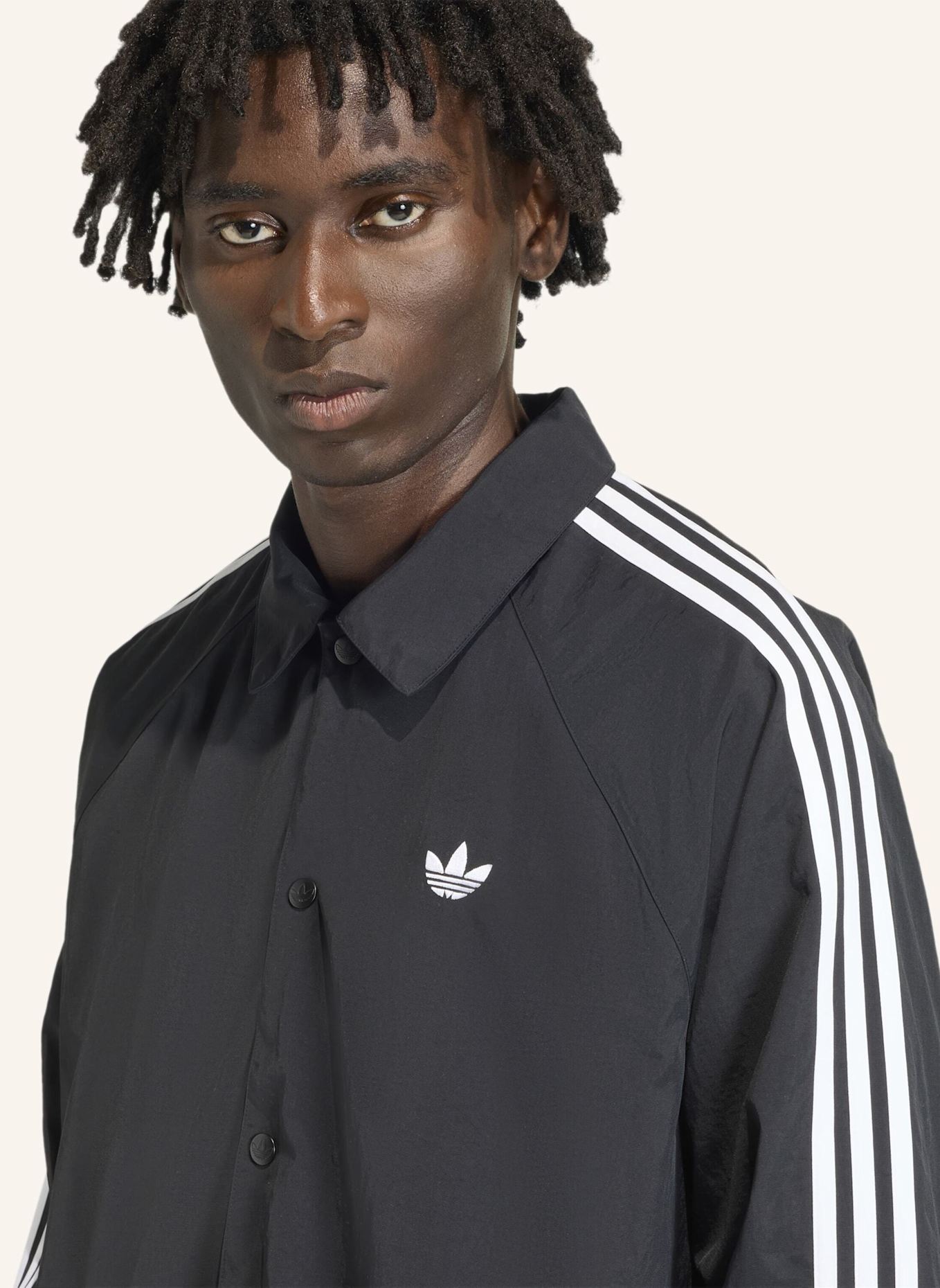adidas Originals 3-STREIFEN COACH JACKE: SCHWARZ