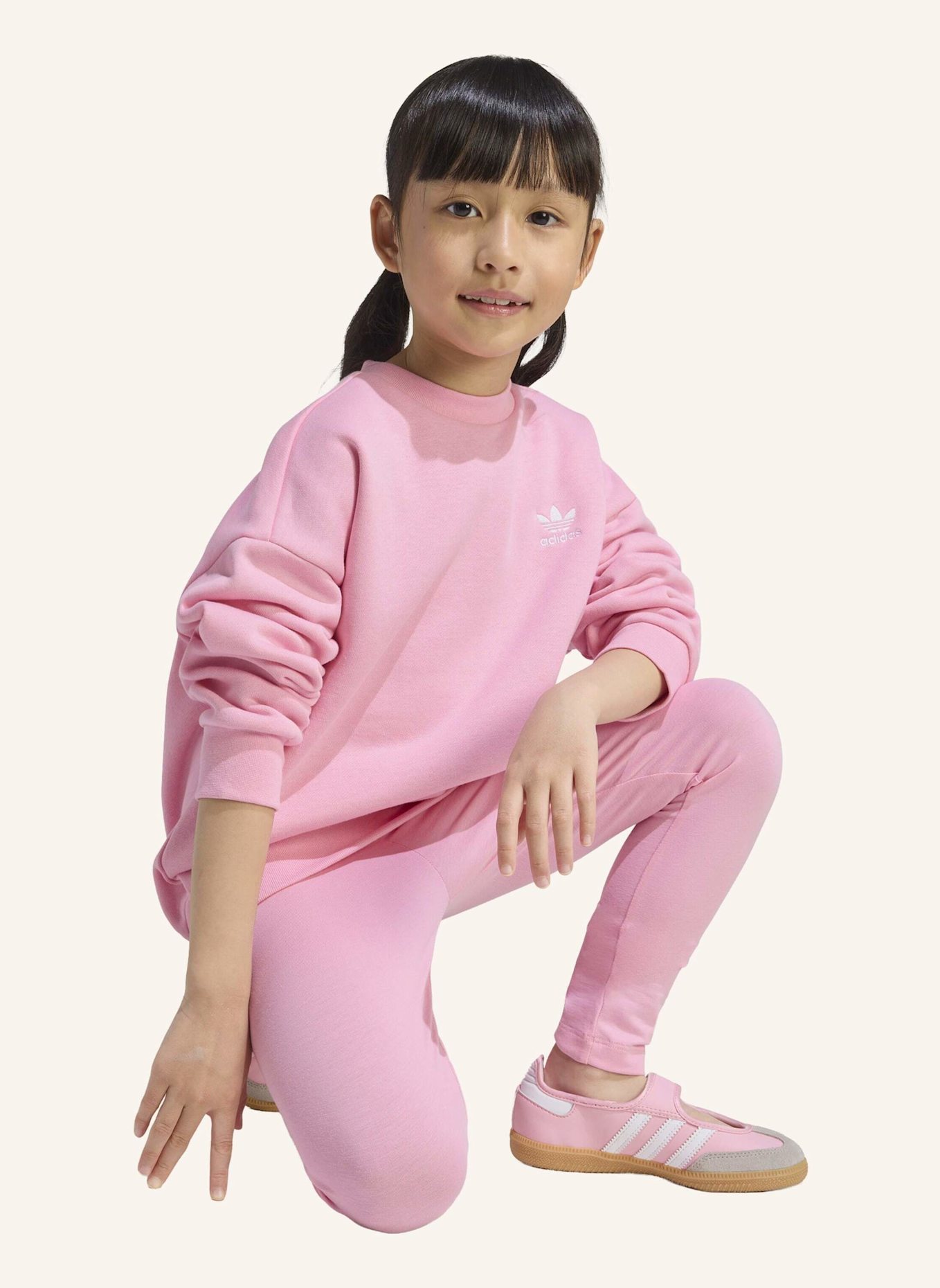 adidas Originals CREW LEGGINGS SET IN OVERSIZED-PASSFORM: ROSA
